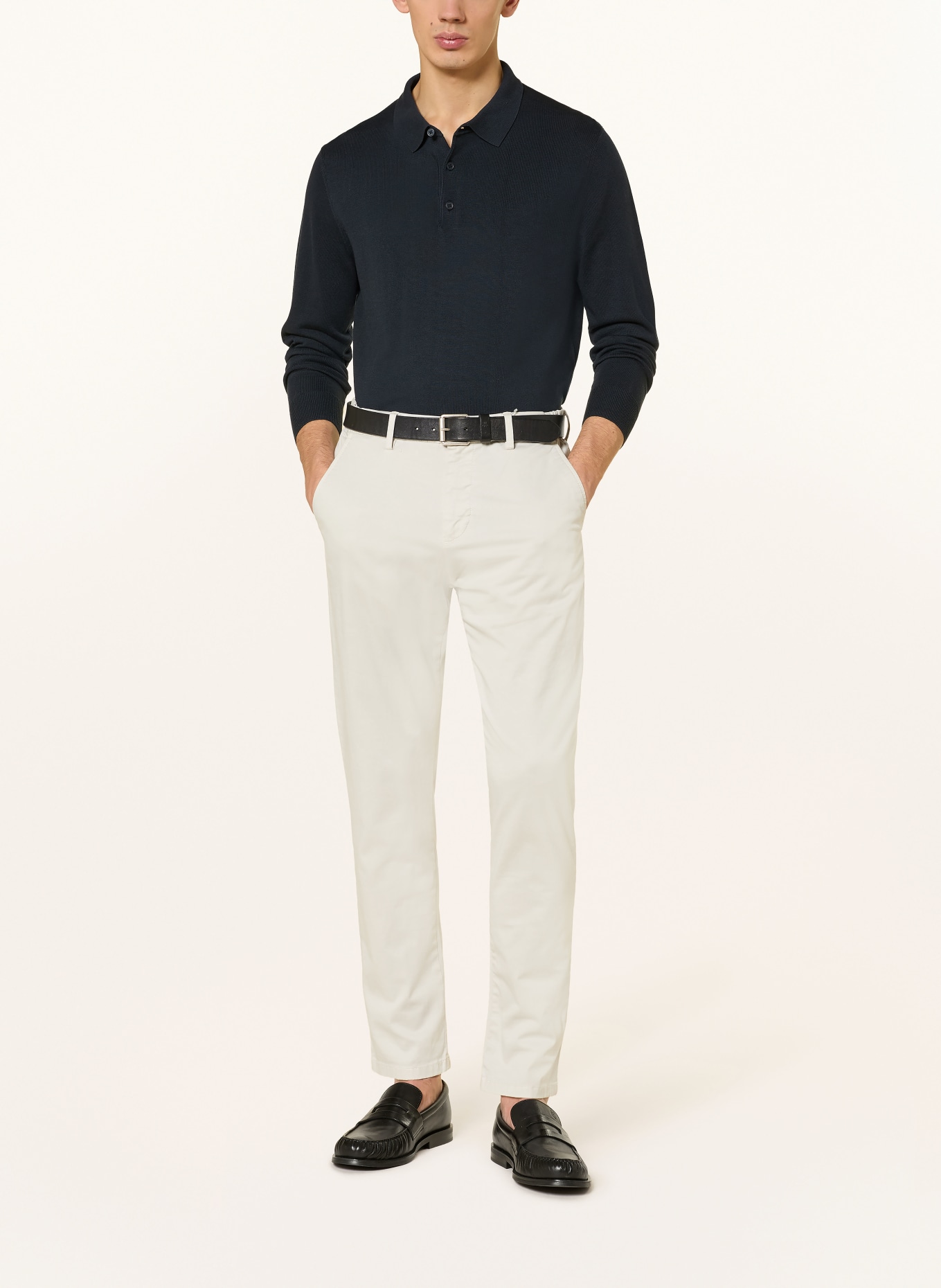 PAUL Strick-Poloshirt: DUNKELBLAU