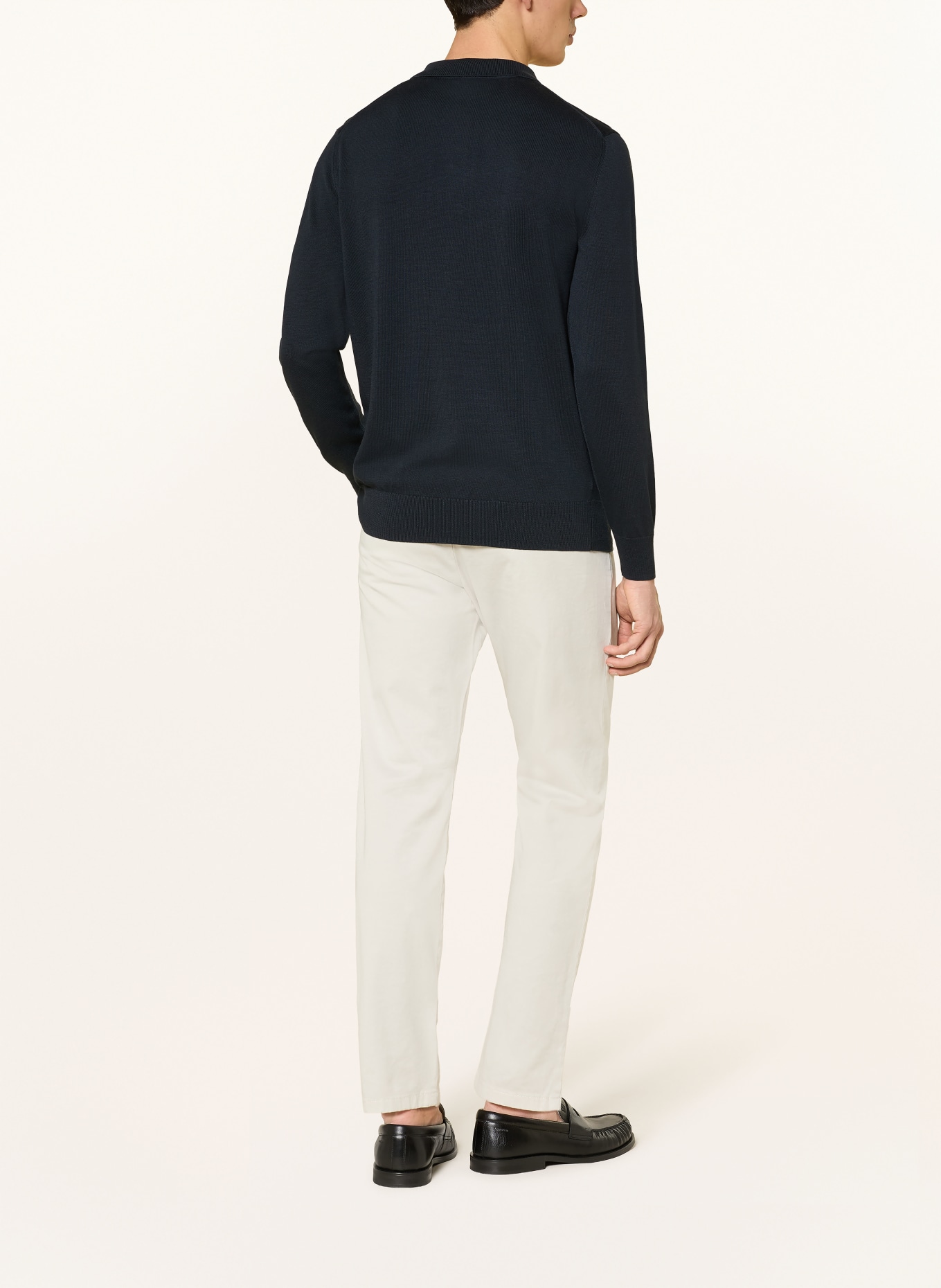 PAUL Strick-Poloshirt: DUNKELBLAU