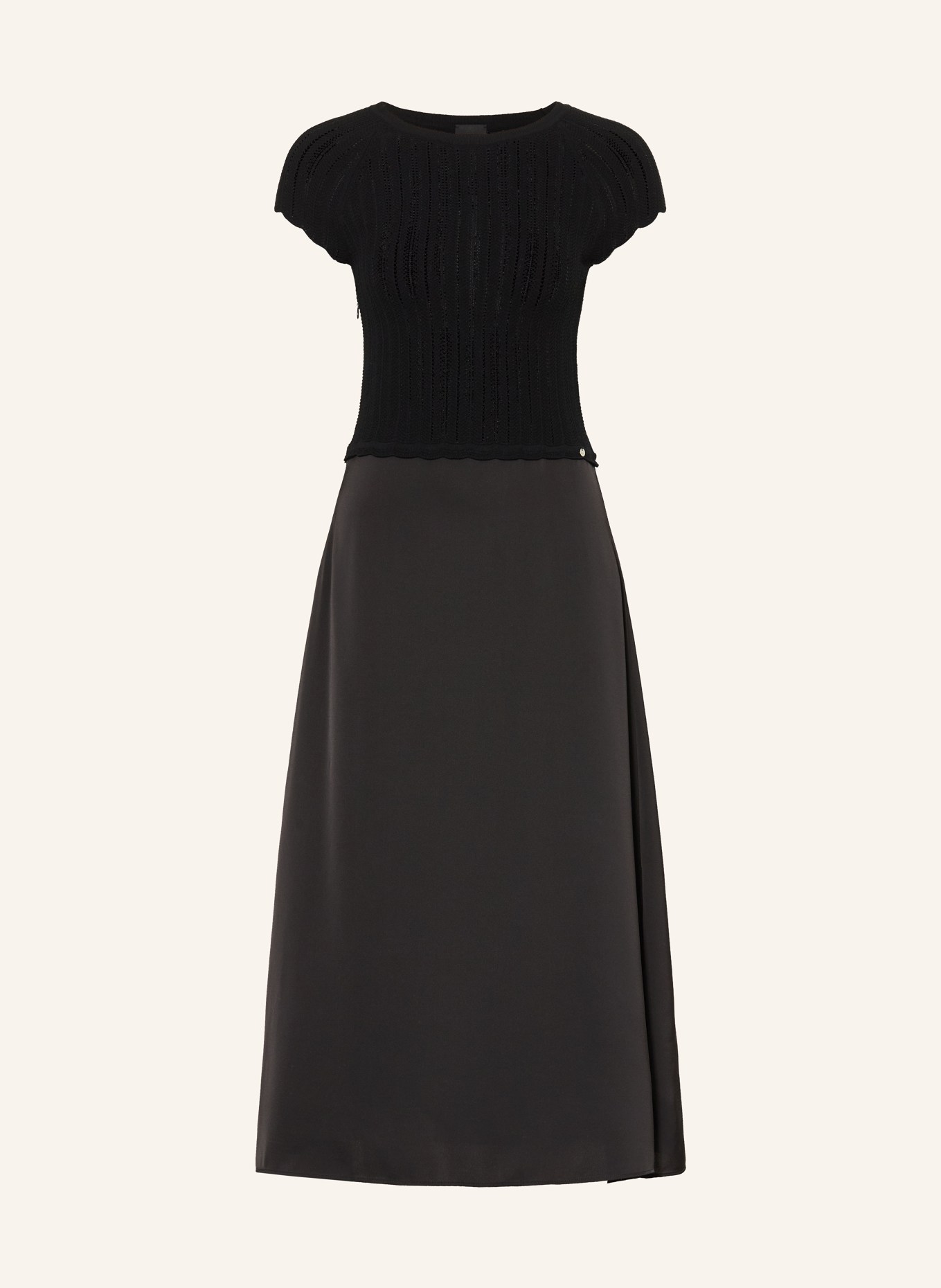 BOSS FICELLA dress in a mix of materials: BLACK