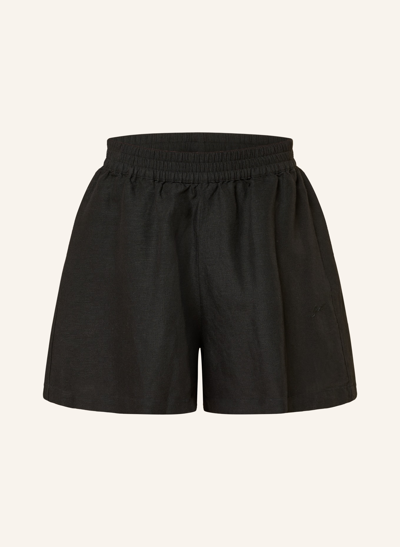 BOSS Šortky TALLAN s lnem: ČERNÁ