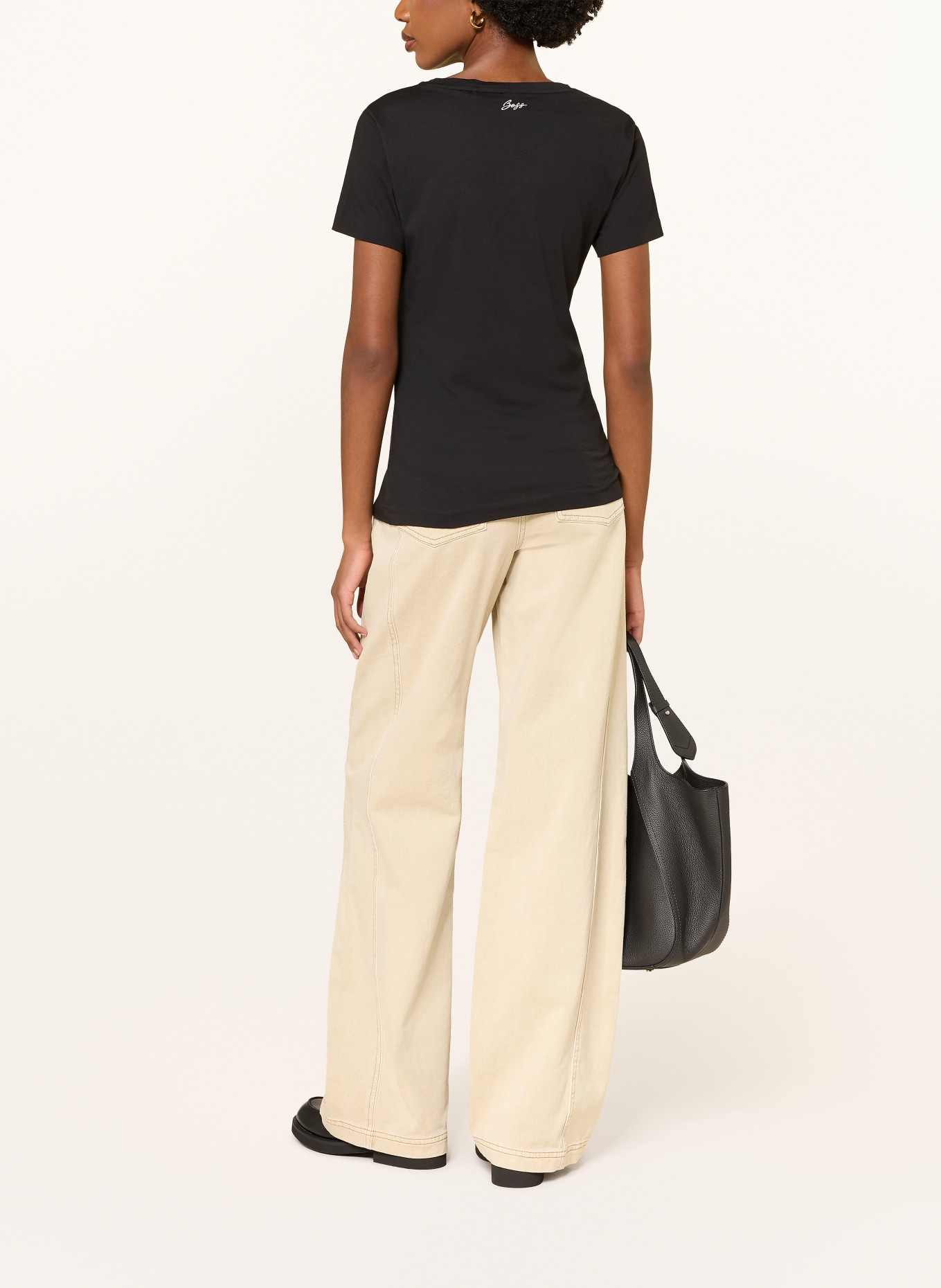 BOSS Tričko ELOVE: ČERNÁ