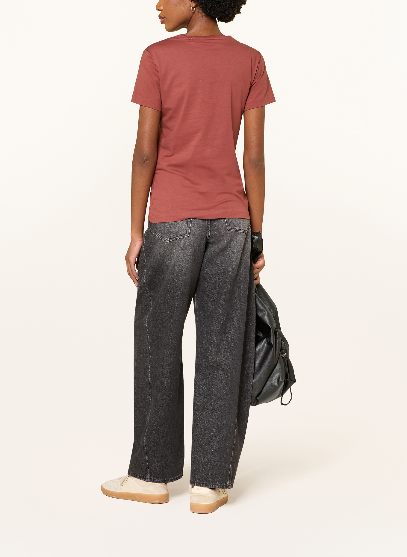 BOSS Tričko ELOVE: TMAVĚ ORANŽOVÁ