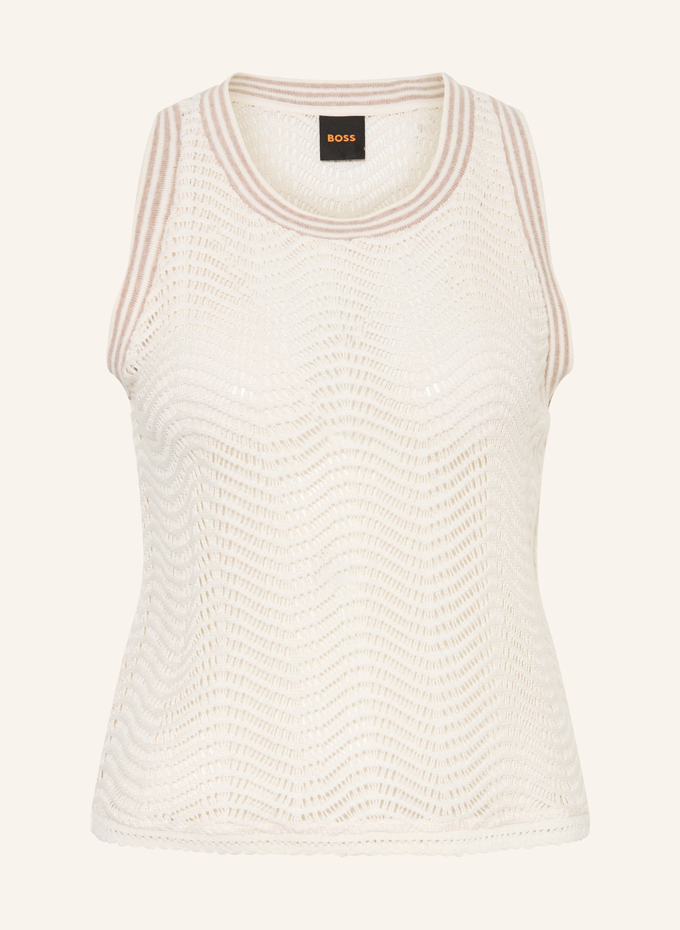 BOSS Gebreide top ECELA: CRÈME
