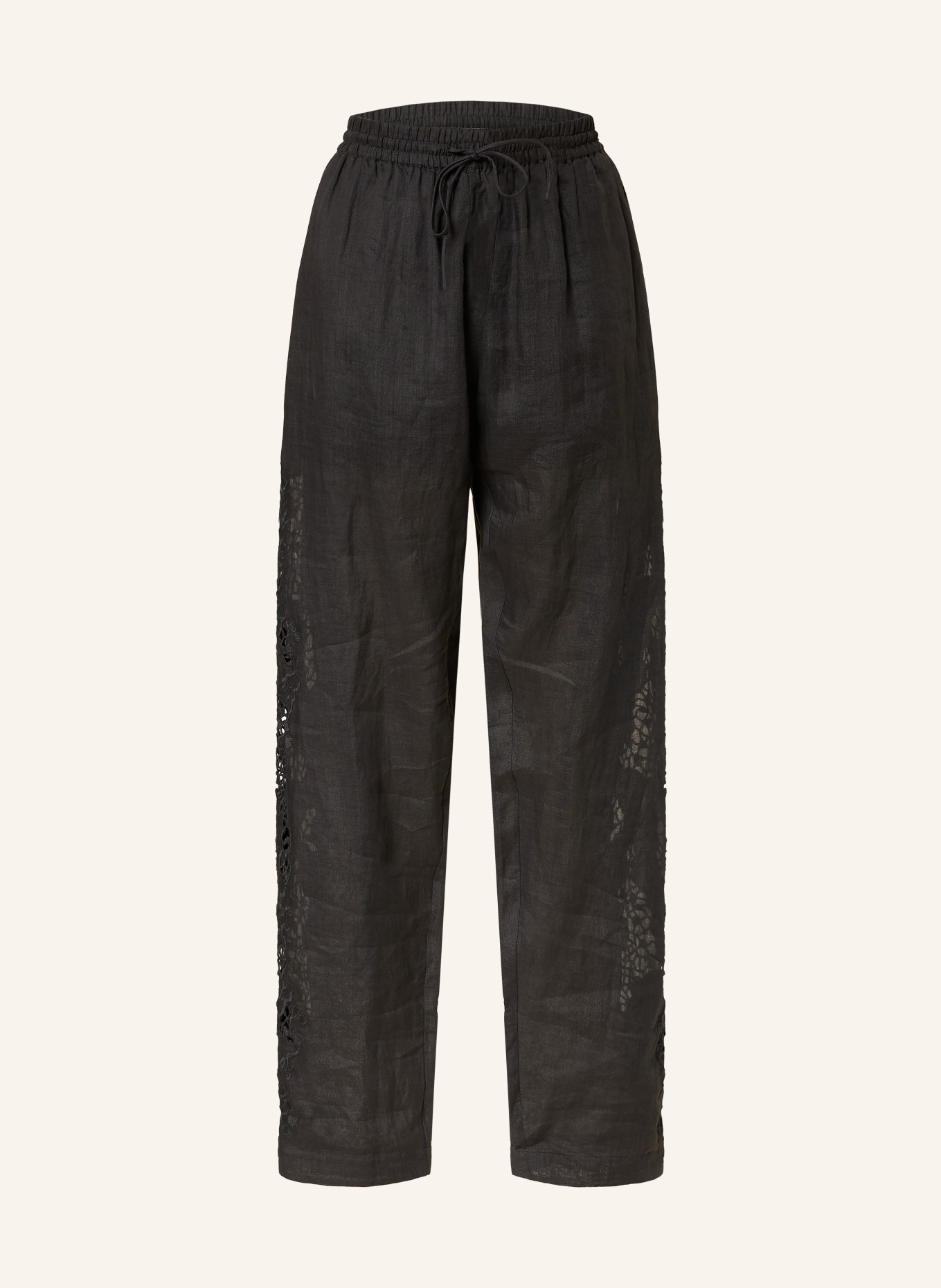 BOSS TRIKA marlene pants with lace: BLACK