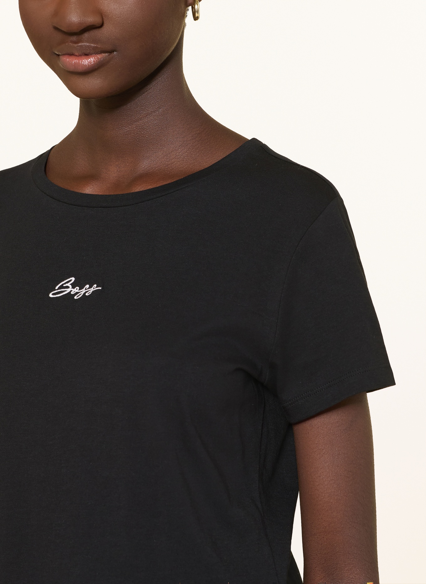 BOSS Tričko ELOVE: ČERNÁ