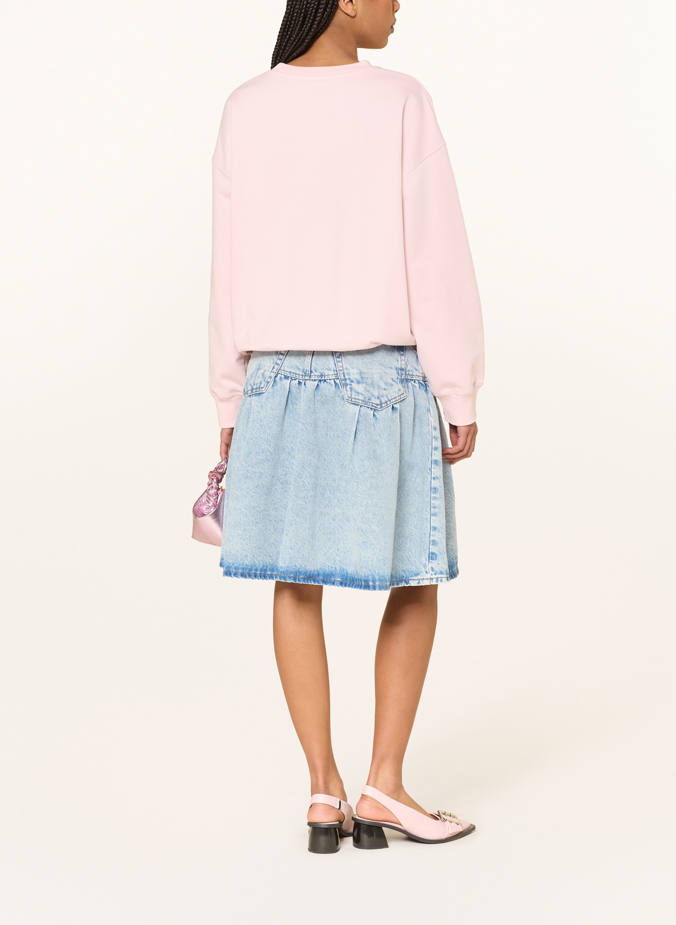 GANNI džínová sukně: TMAVĚ MODRÁ