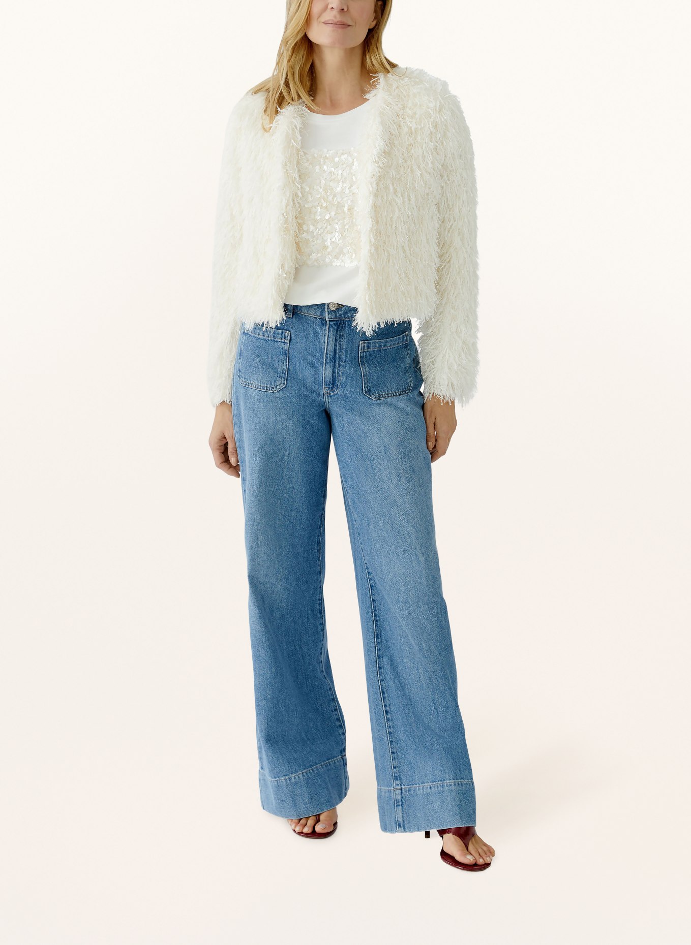 oui boxy jacket: ECRU