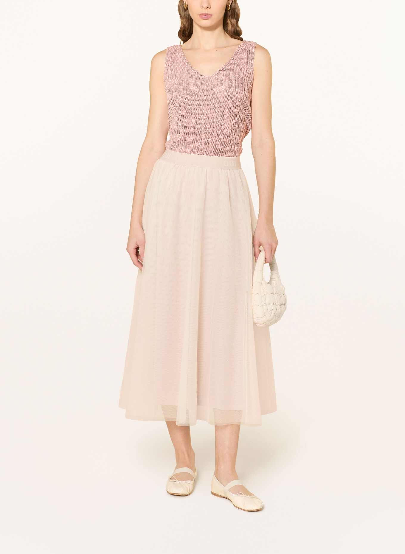 oui Knitted top with glitter yarn: DUSKY PINK / ROSE GOLD