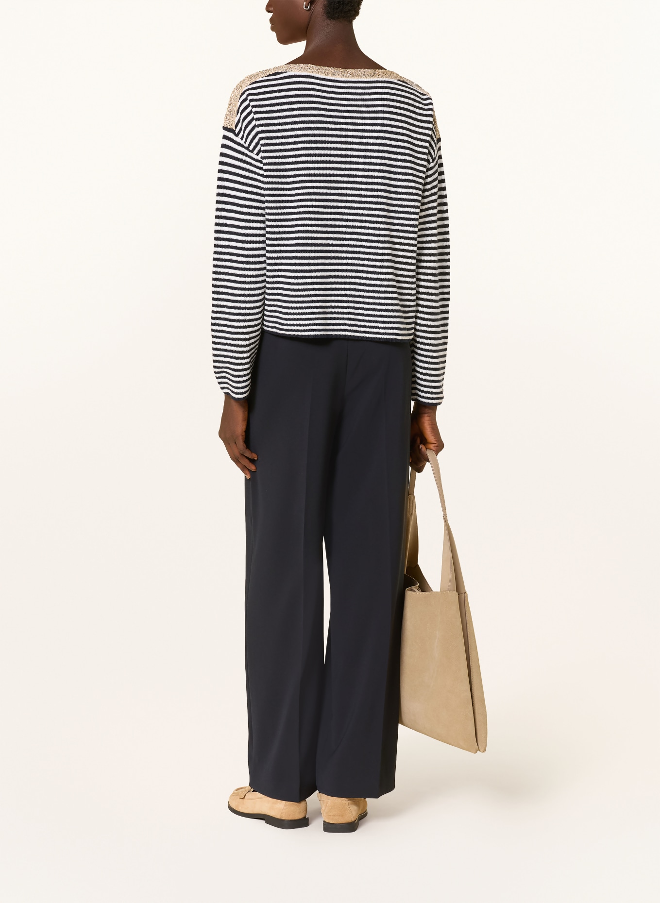 oui Sweter z cekinami: GRANATOWY / BIAŁY