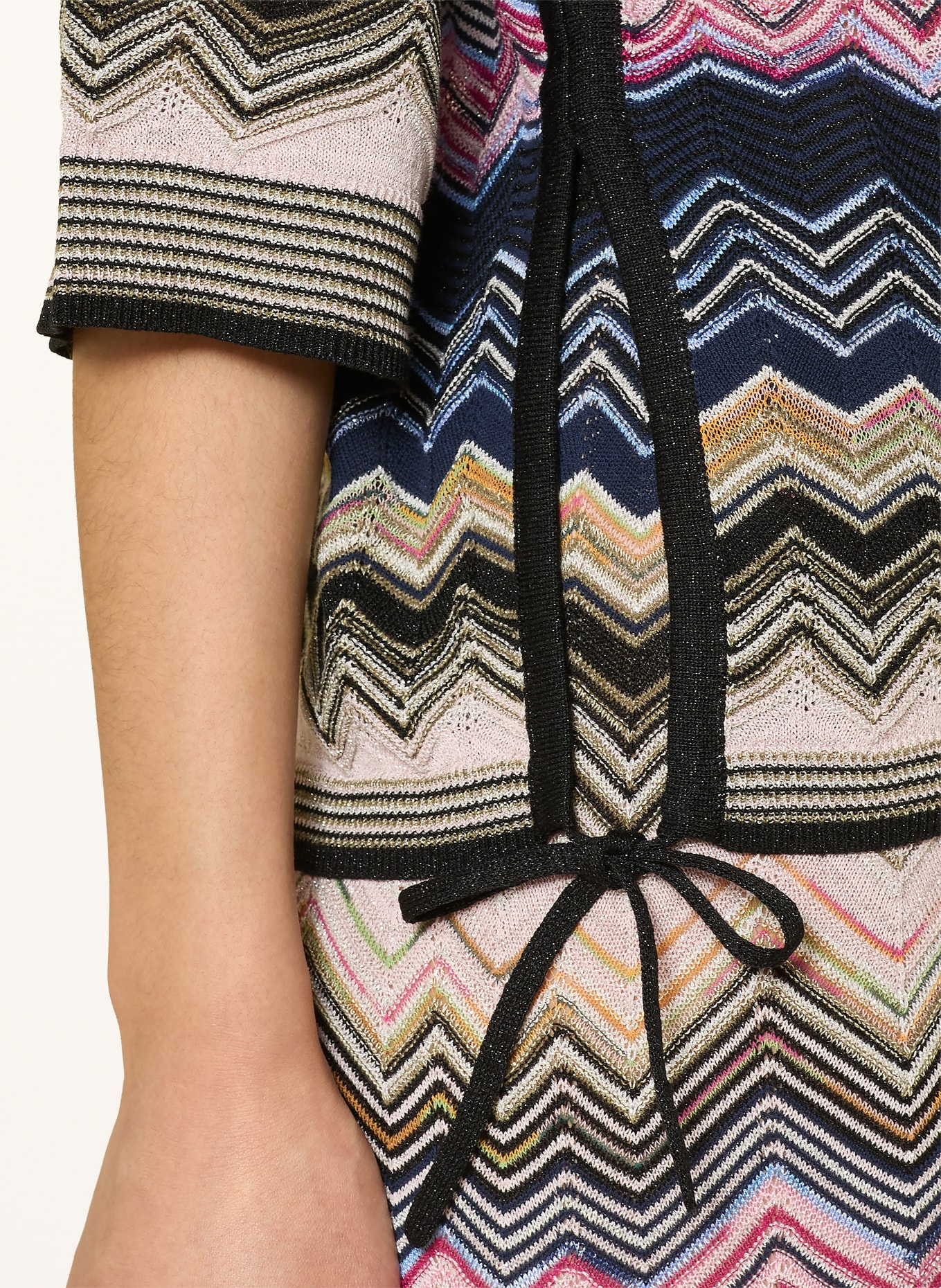 oui Svetr s 3/4 rukávy a třpytivou přízí: TMAVĚ MODRÁ / RŮŽOVÁ