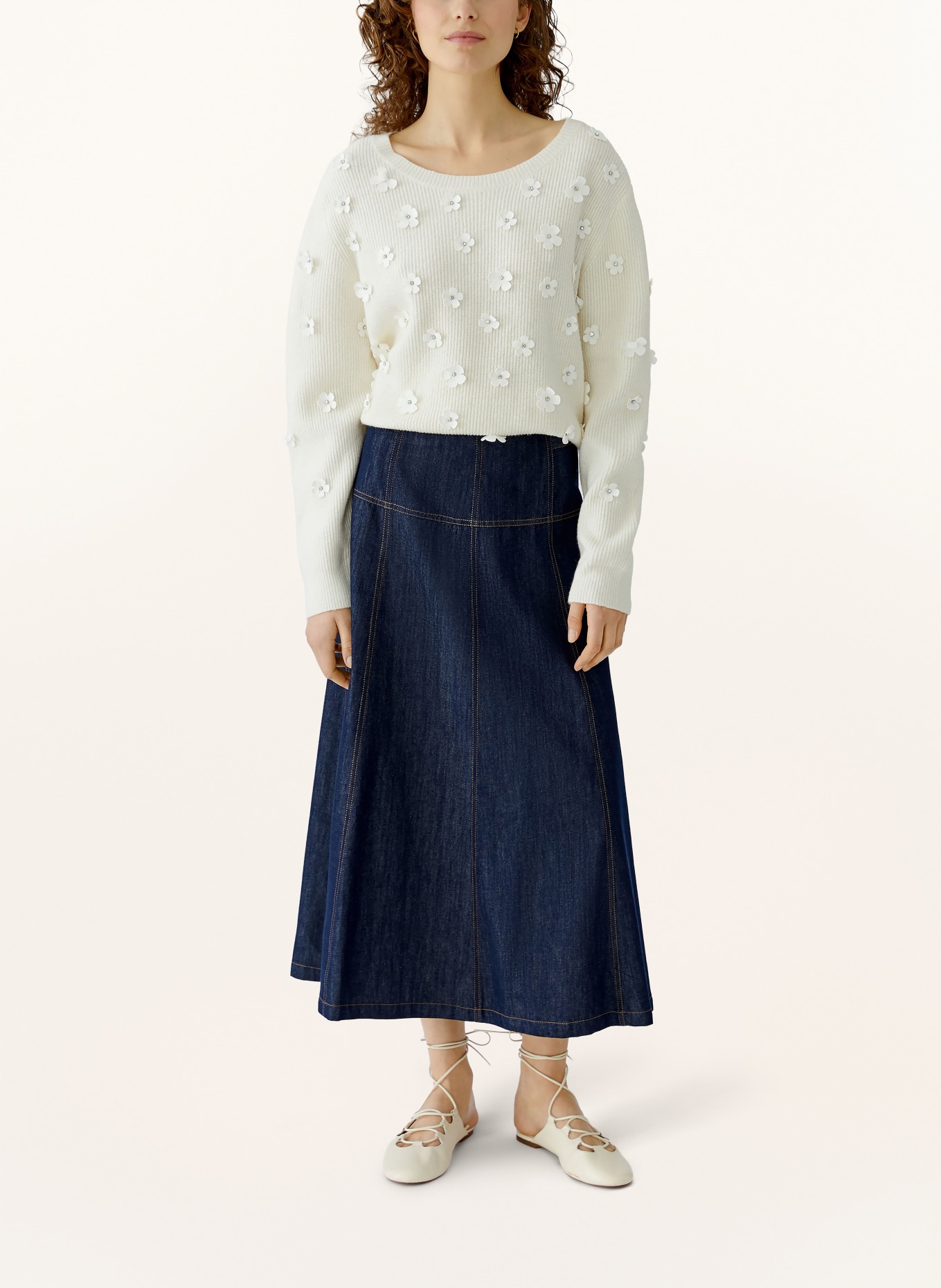 oui denim skirt: DARK BLUE
