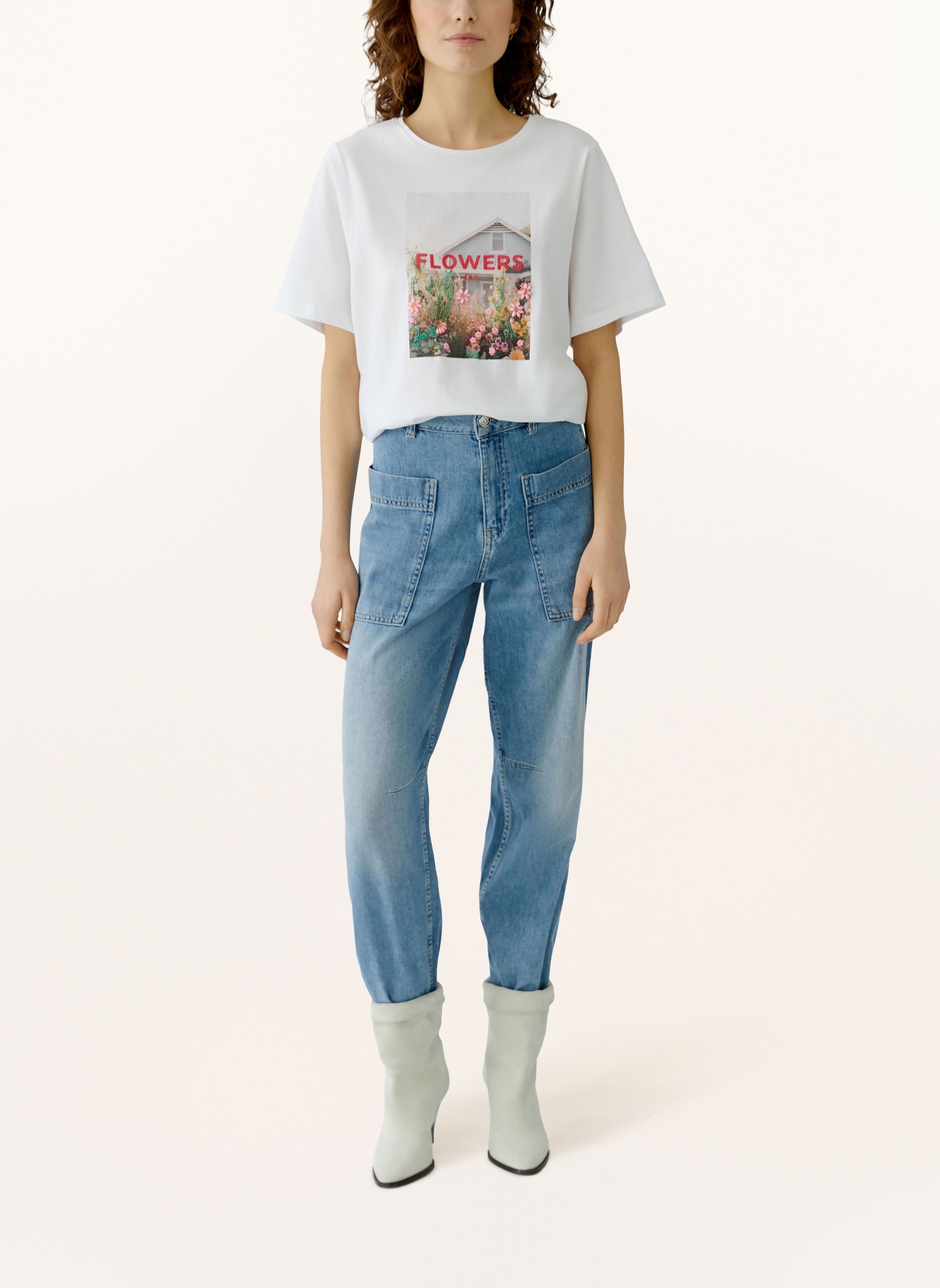 oui Tričko s ozdobnými korálky: BÍLÁ