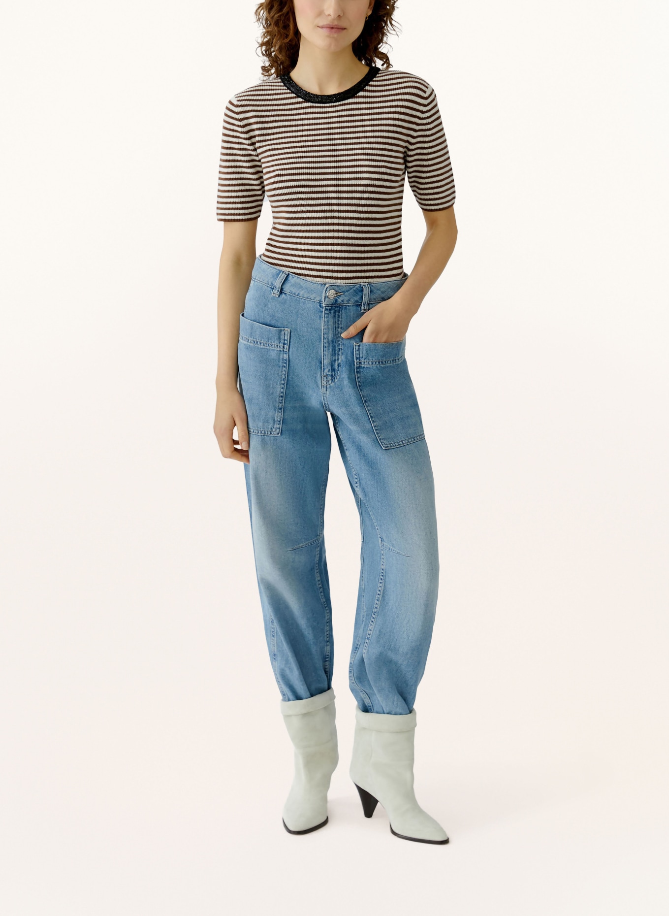 oui Pletené tričko s flitry: HNĚDÁ / REŽNÁ