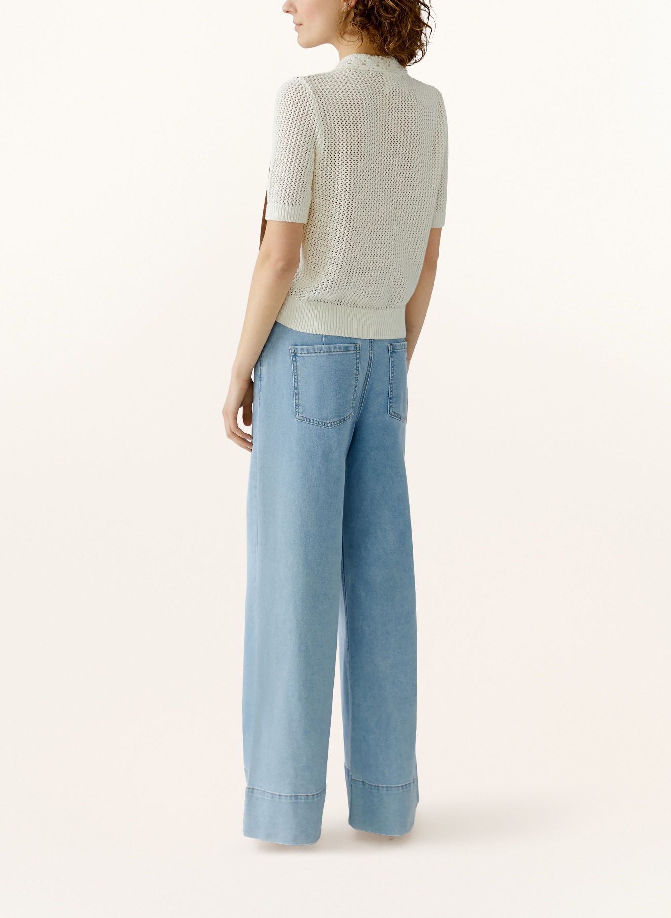 oui Svetr z kombinace materiálů: HNĚDÁ / REŽNÁ