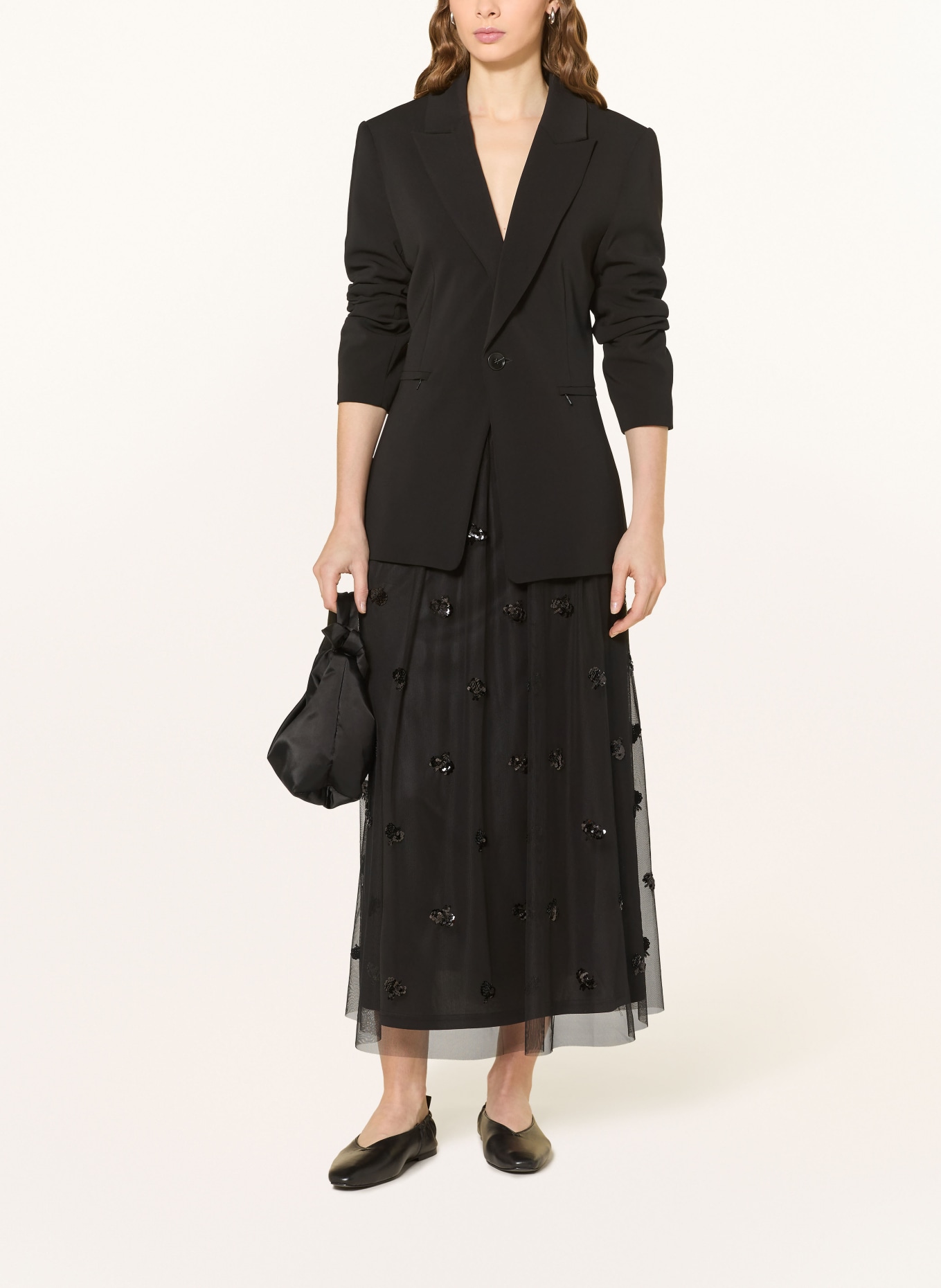 oui Tylová sukně s flitry: ČERNÁ