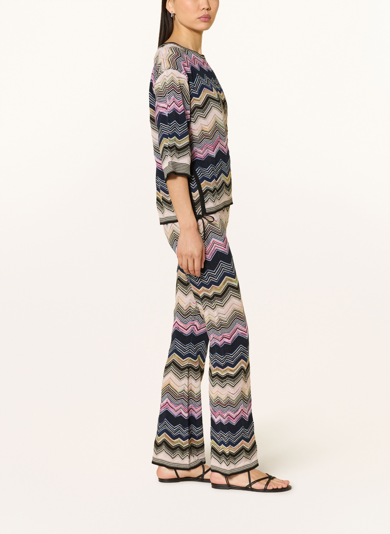 oui Pletené kalhoty s třpytivou přízí: TMAVĚ MODRÁ / RŮŽOVÁ