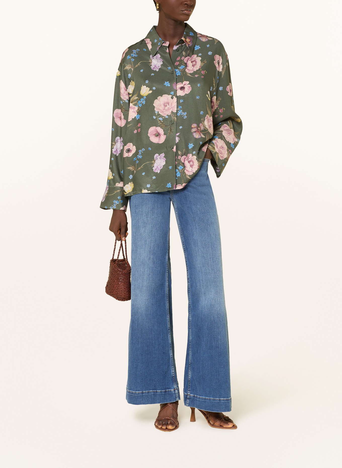 oui Hemdbluse: DUNKELGRÜN / ALTROSA / HELLGELB