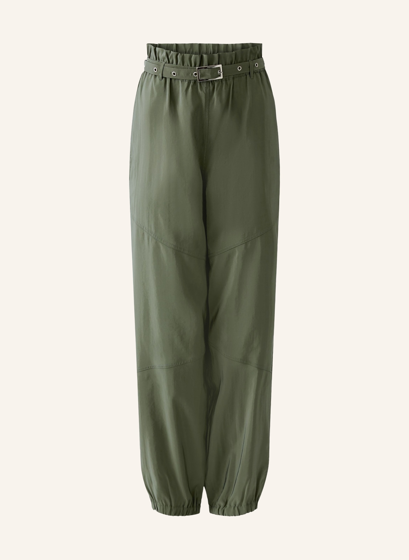 oui Spodnie typu paperbag: OLIWKOWY