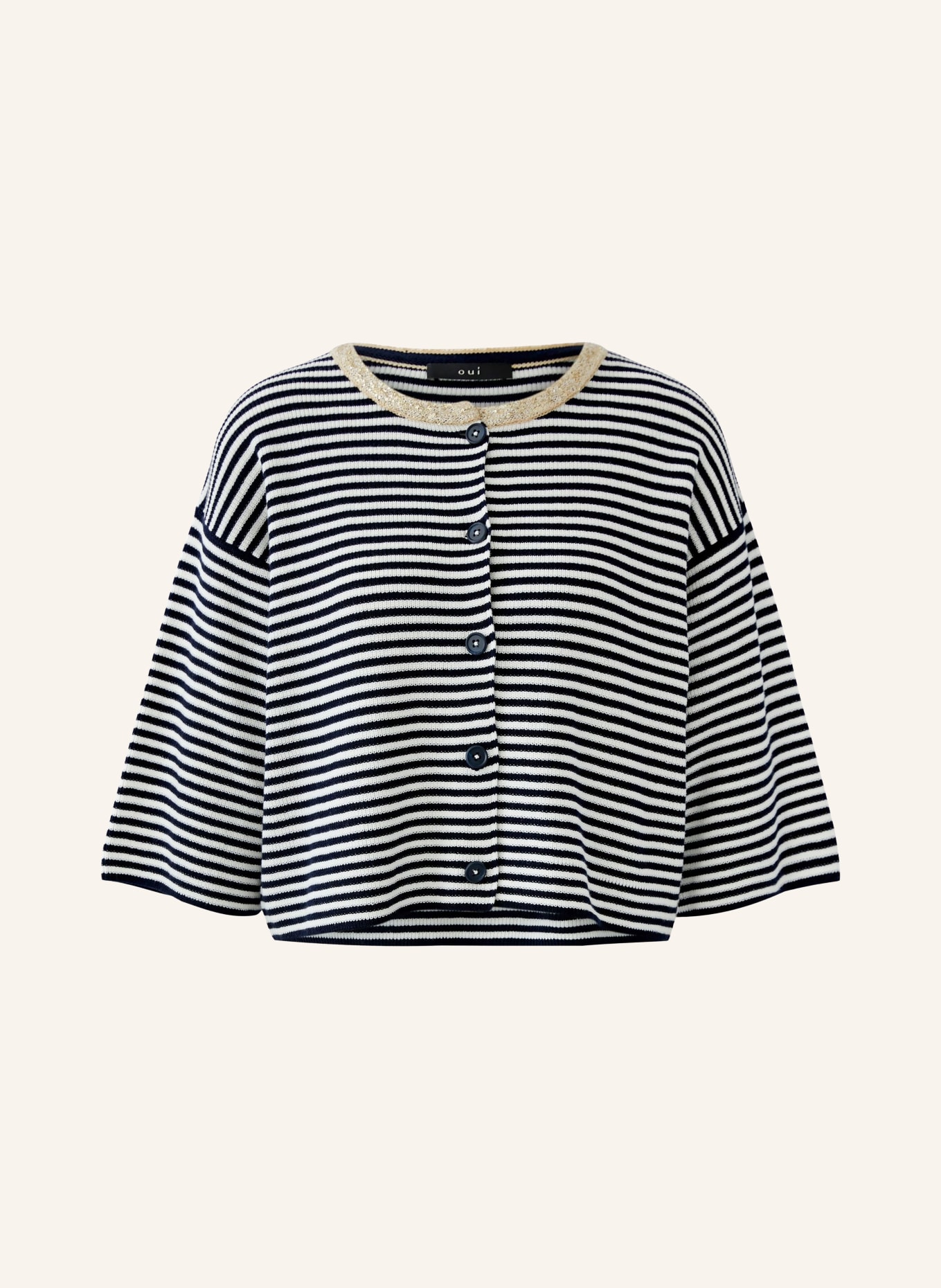 oui Vest met pailletten: DONKERBLAUW / GOUD / WIT