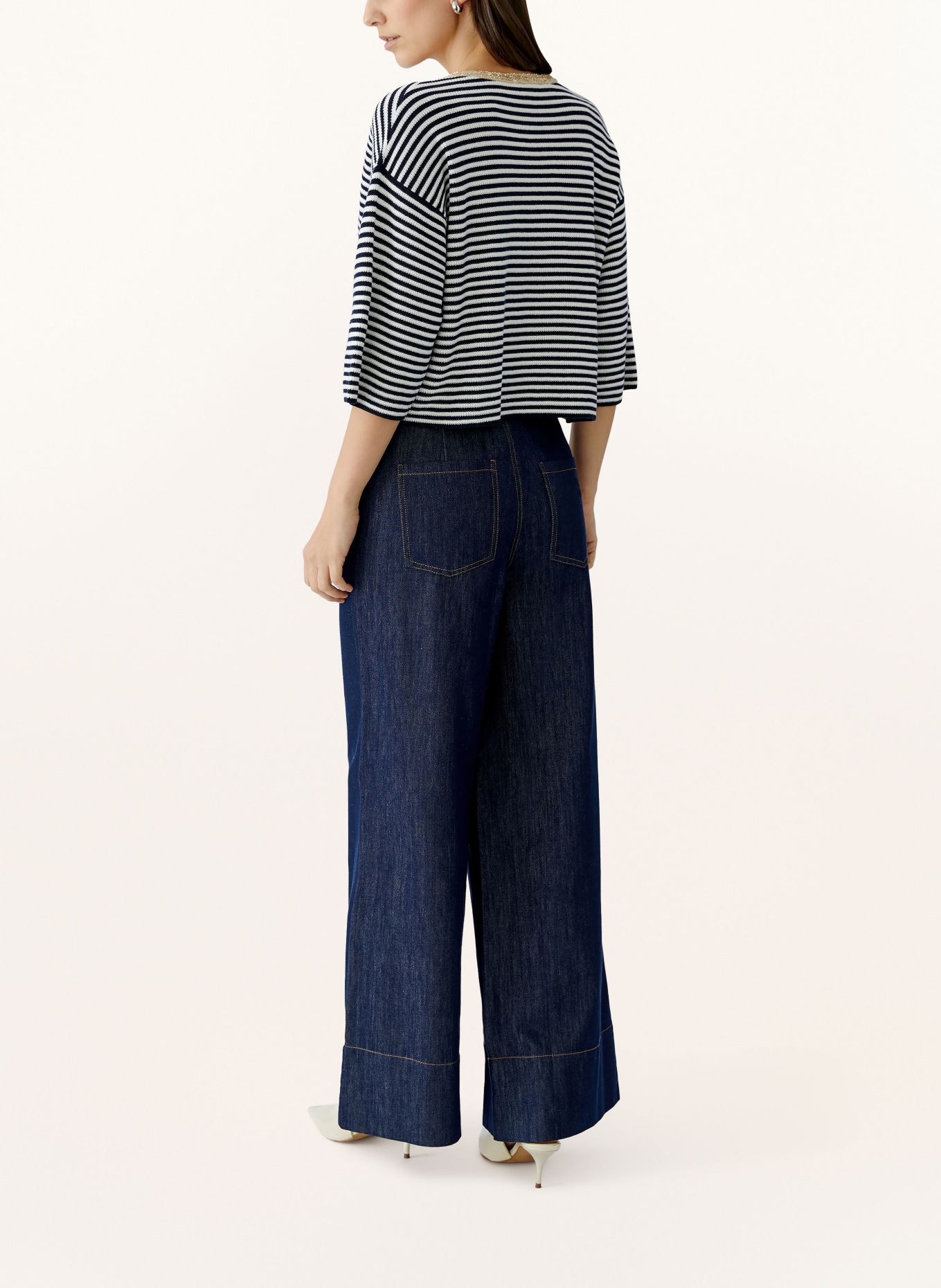 oui Vest met pailletten: DONKERBLAUW / GOUD / WIT