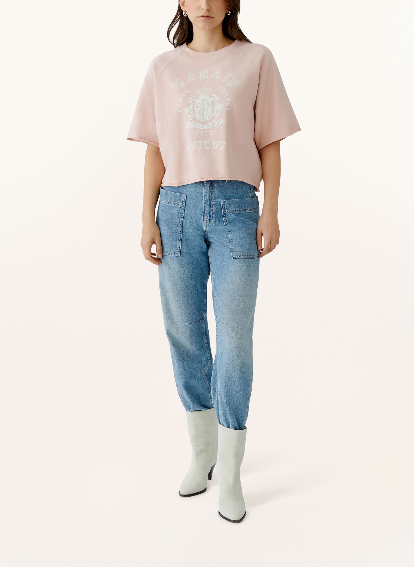 oui mikina: RŮŽOVÁ / BÍLÁ