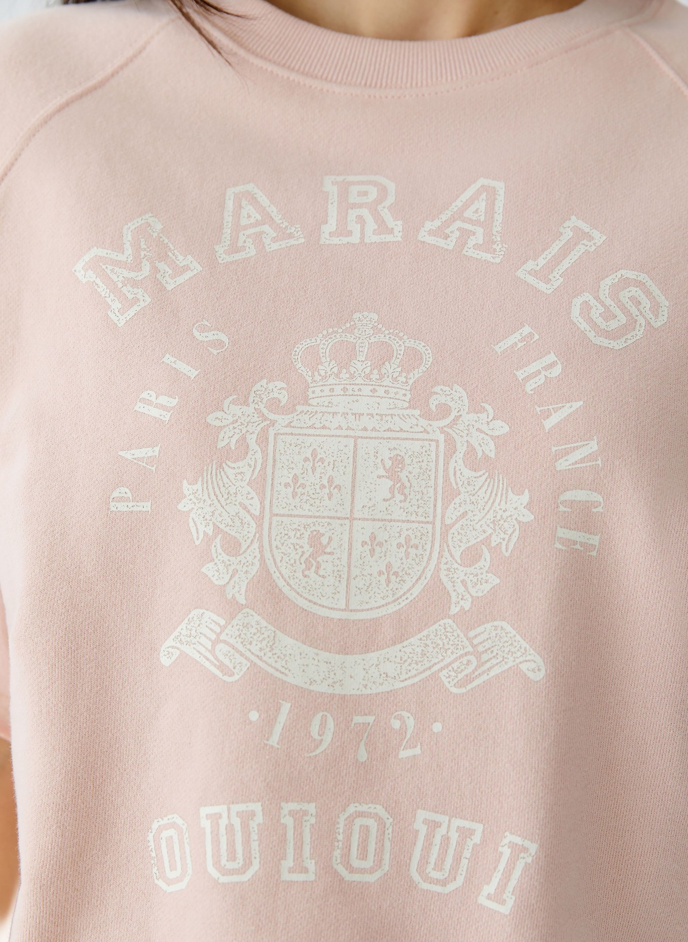 oui mikina: RŮŽOVÁ / BÍLÁ