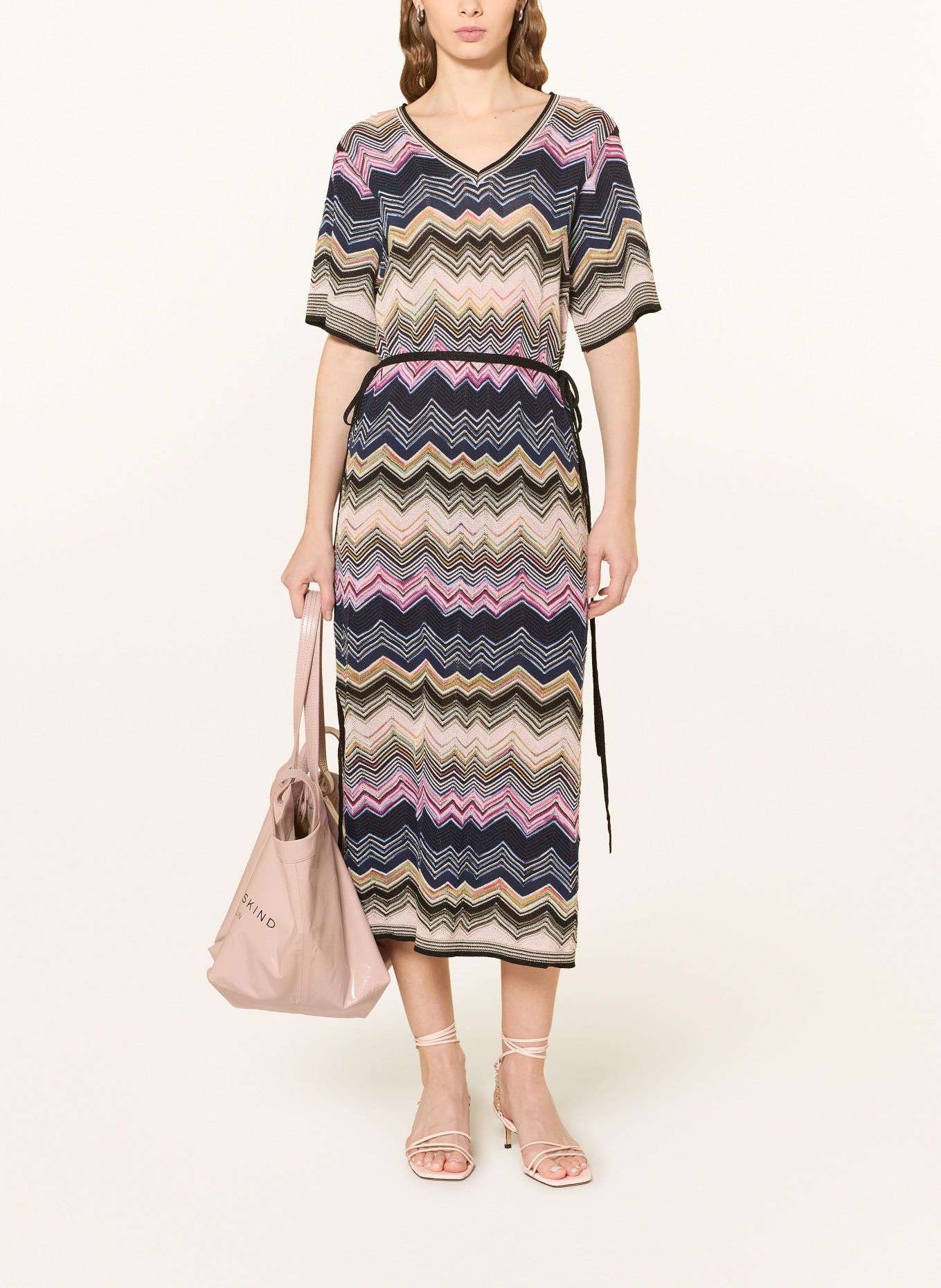 oui Pletené šaty s třpytivou přízí: RŮŽOVÁ / TMAVĚ ŽLUTÁ / TMAVĚ MODRÁ