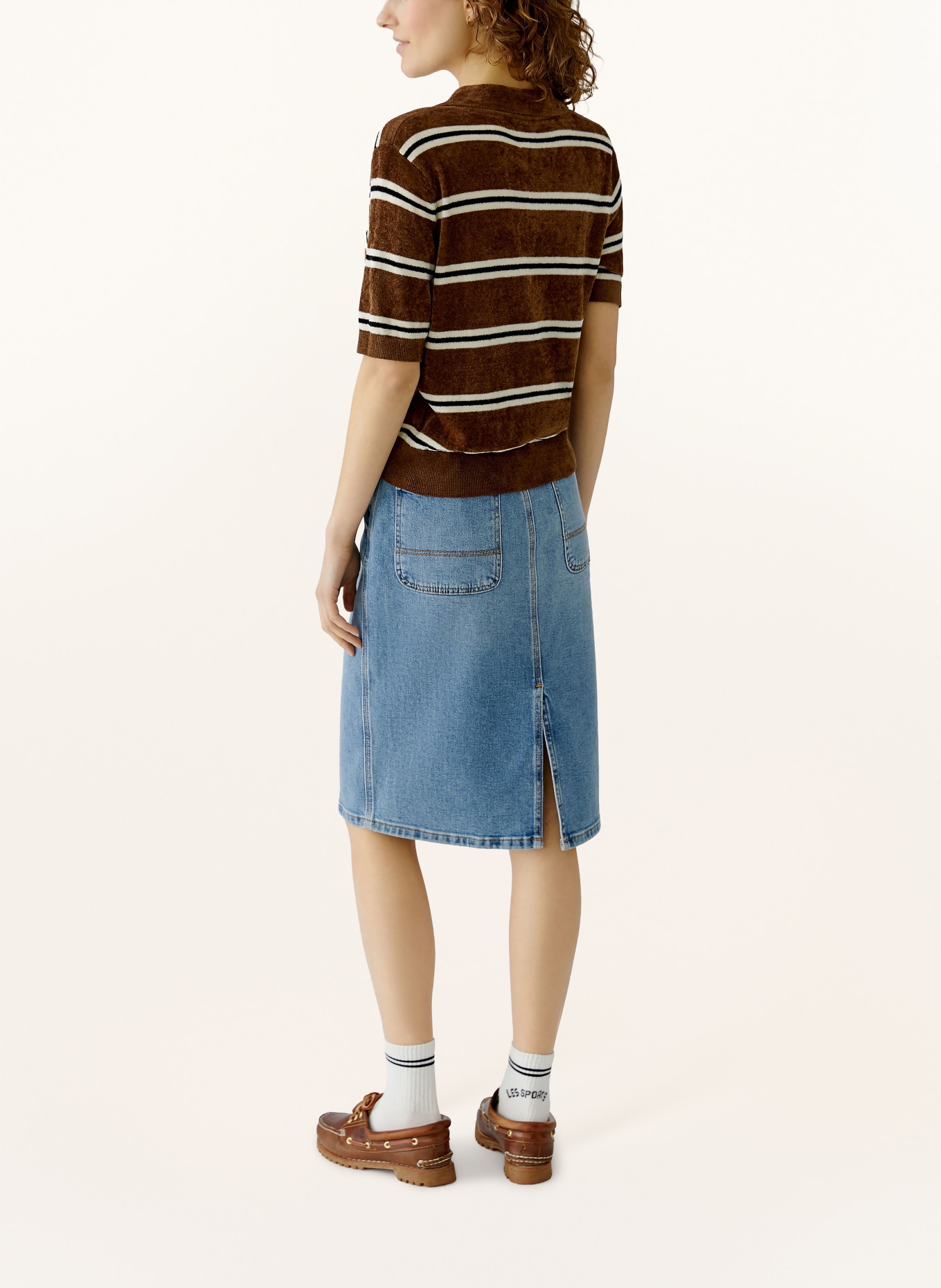 oui Pletené polo tričko: HNĚDÁ / REŽNÁ / ČERNÁ