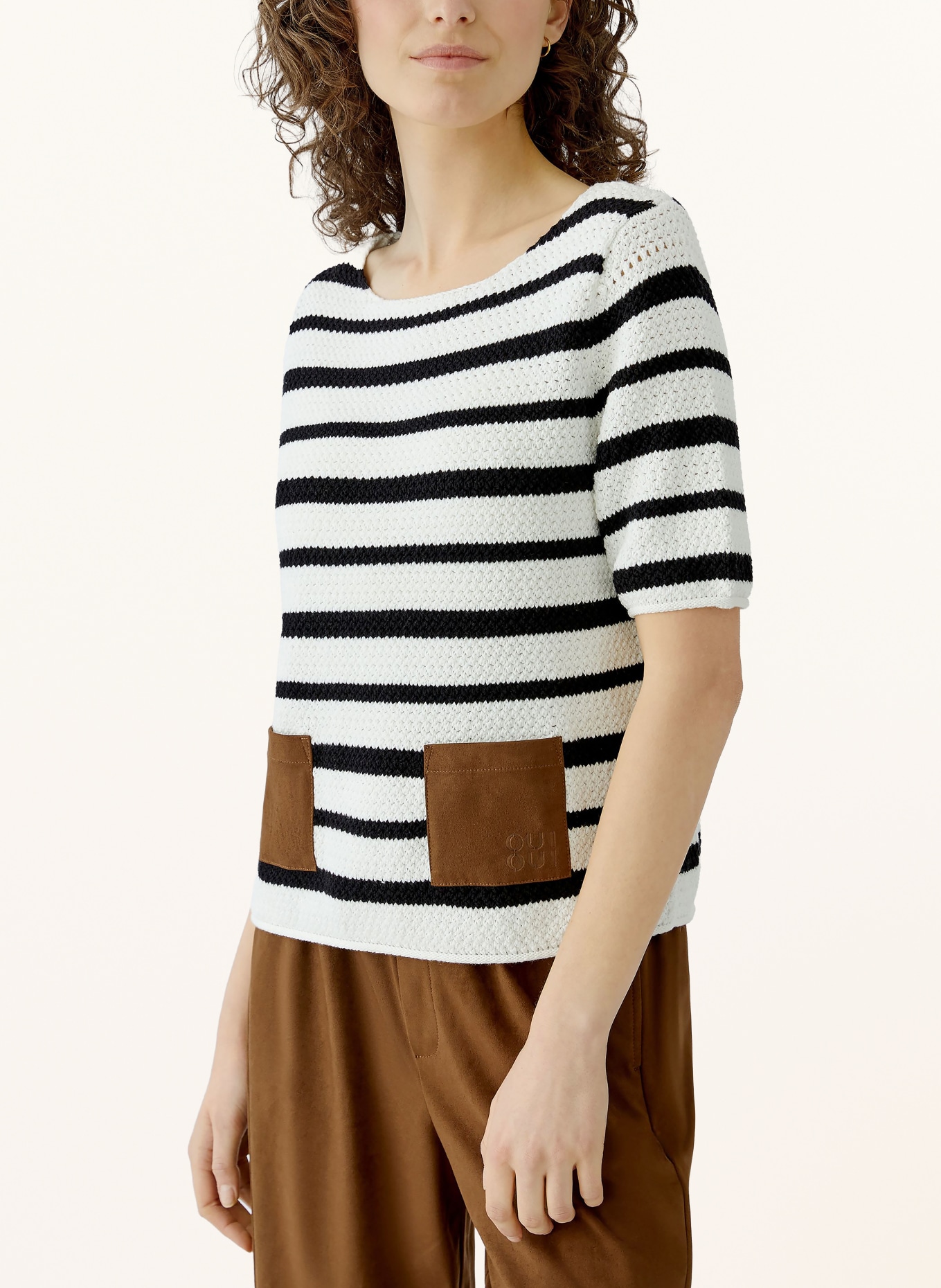 oui pletené tričko: ČERNÁ / HNĚDÁ / REŽNÁ