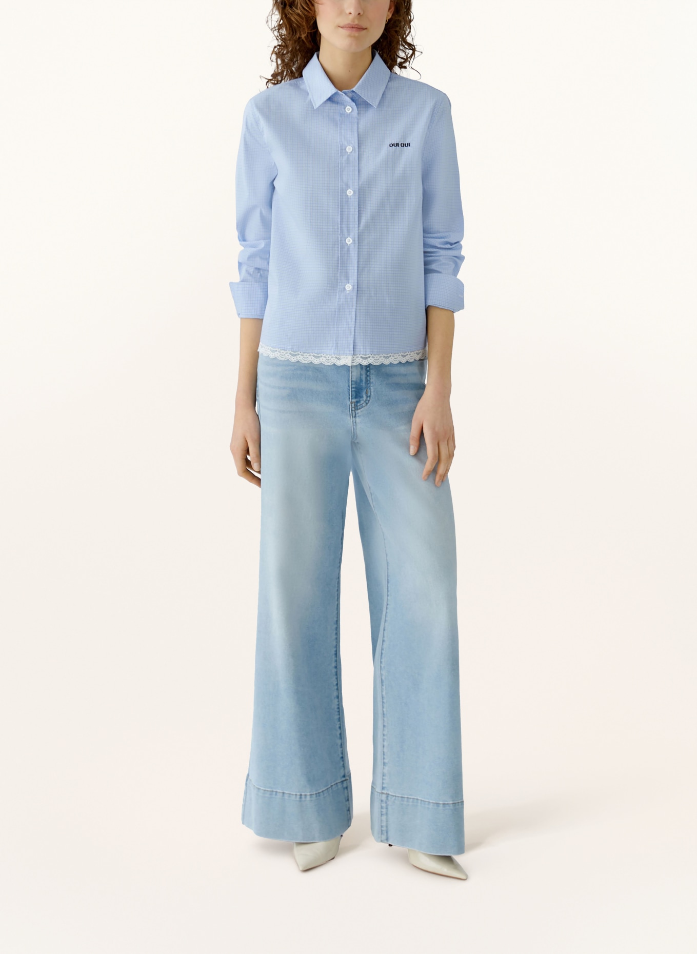 oui Hemdbluse: HELLBLAU / DUNKELBLAU / WEISS