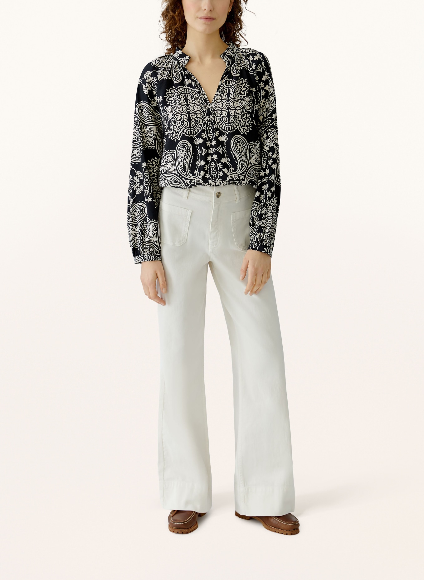 oui blůza: ČERNÁ / KRÉMOVÁ