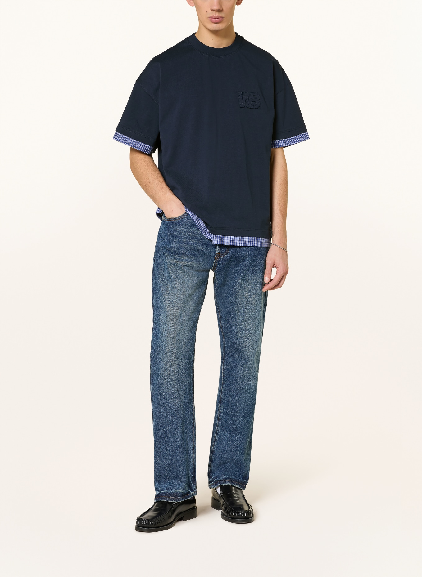 WRSTBHVR Tričko WESTO: TMAVĚ MODRÁ / MODRÁ / BÍLÁ