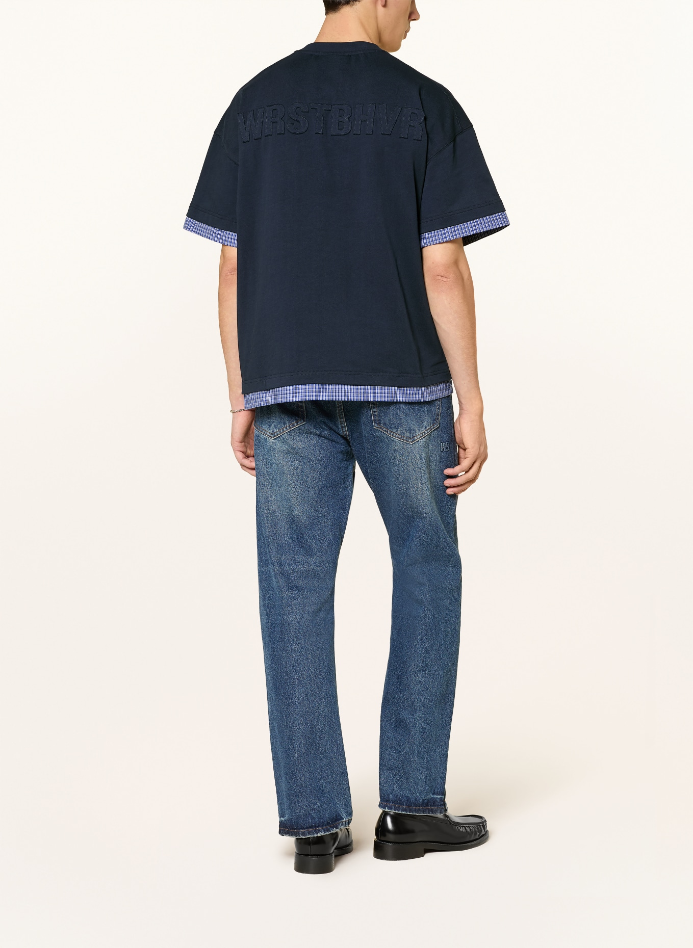 WRSTBHVR Tričko WESTO: TMAVĚ MODRÁ / MODRÁ / BÍLÁ