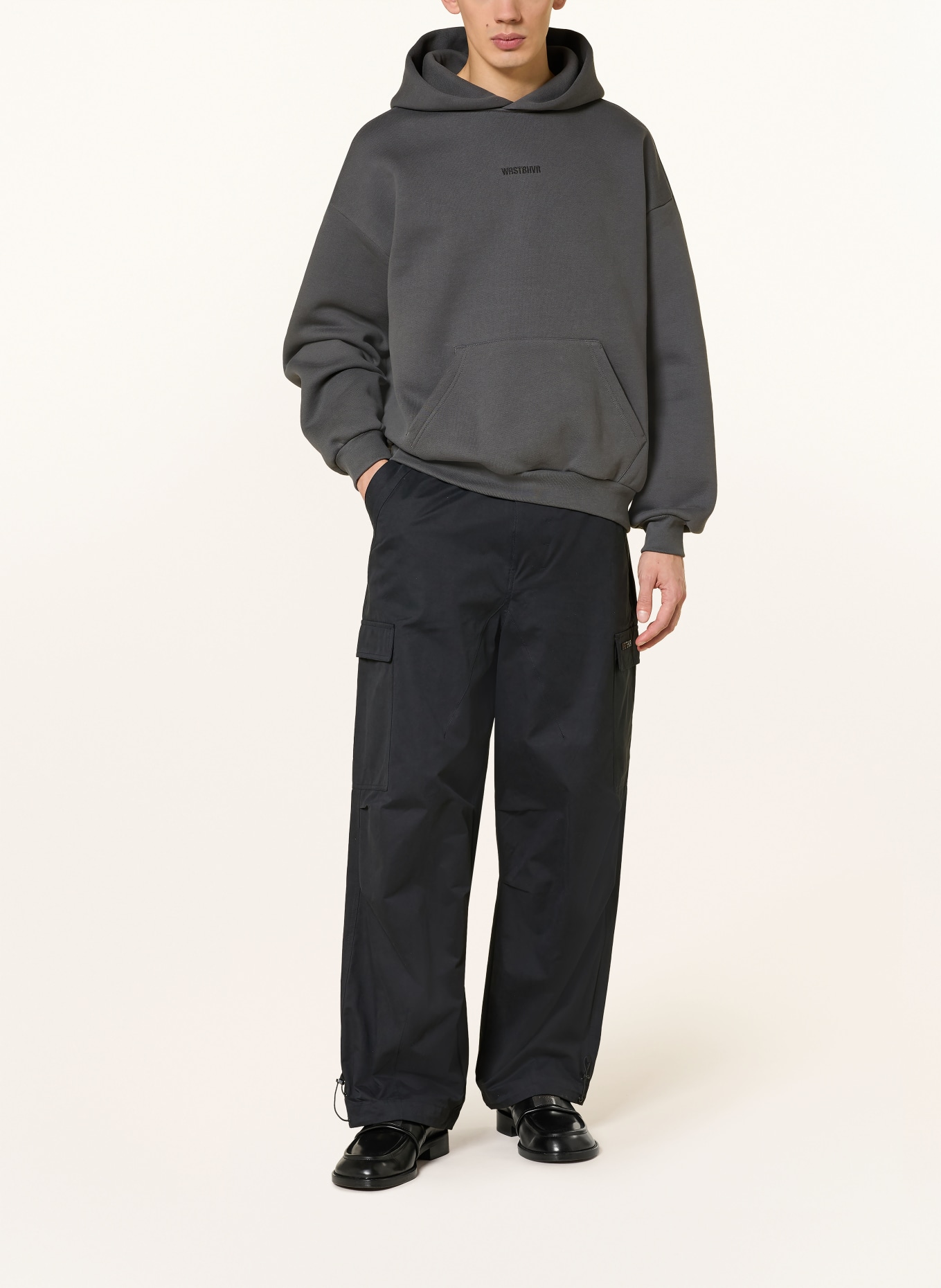 WRSTBHVR Oversized mikina s kapucí GARM: ŠEDÁ