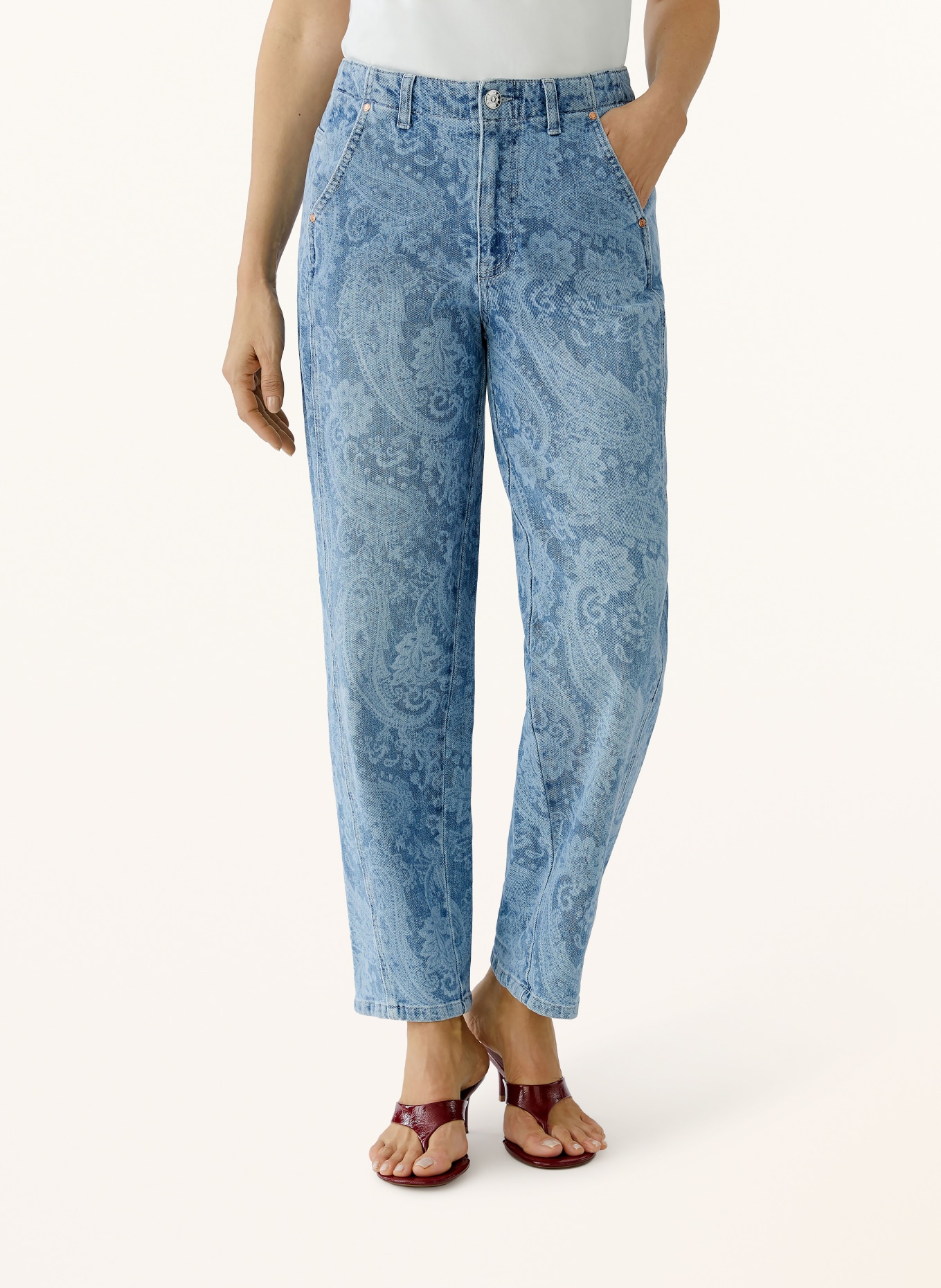 oui Mom jeans: 5450 bright blue denim