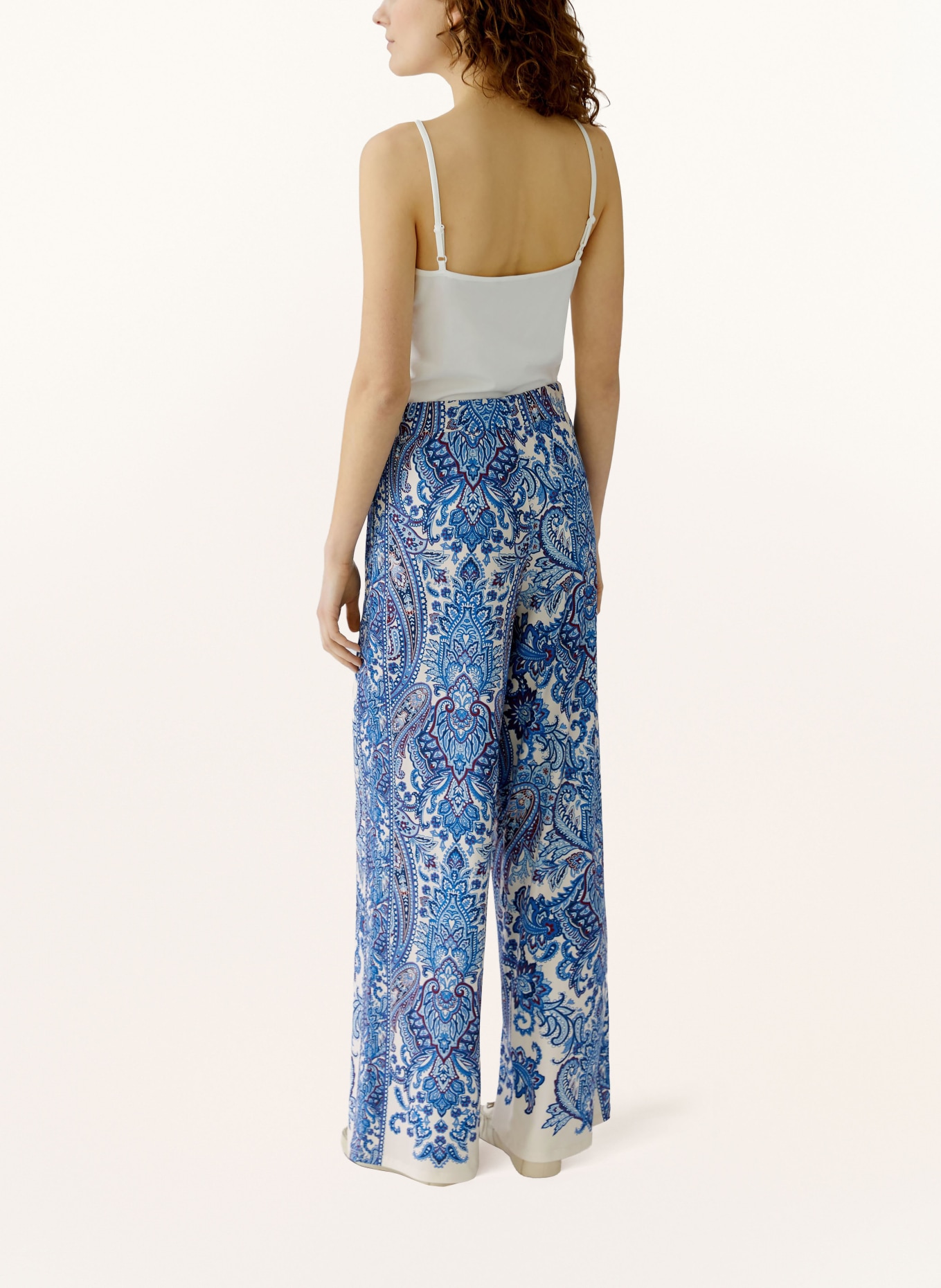 oui Hose: BLAU / ECRU / DUNKELROT