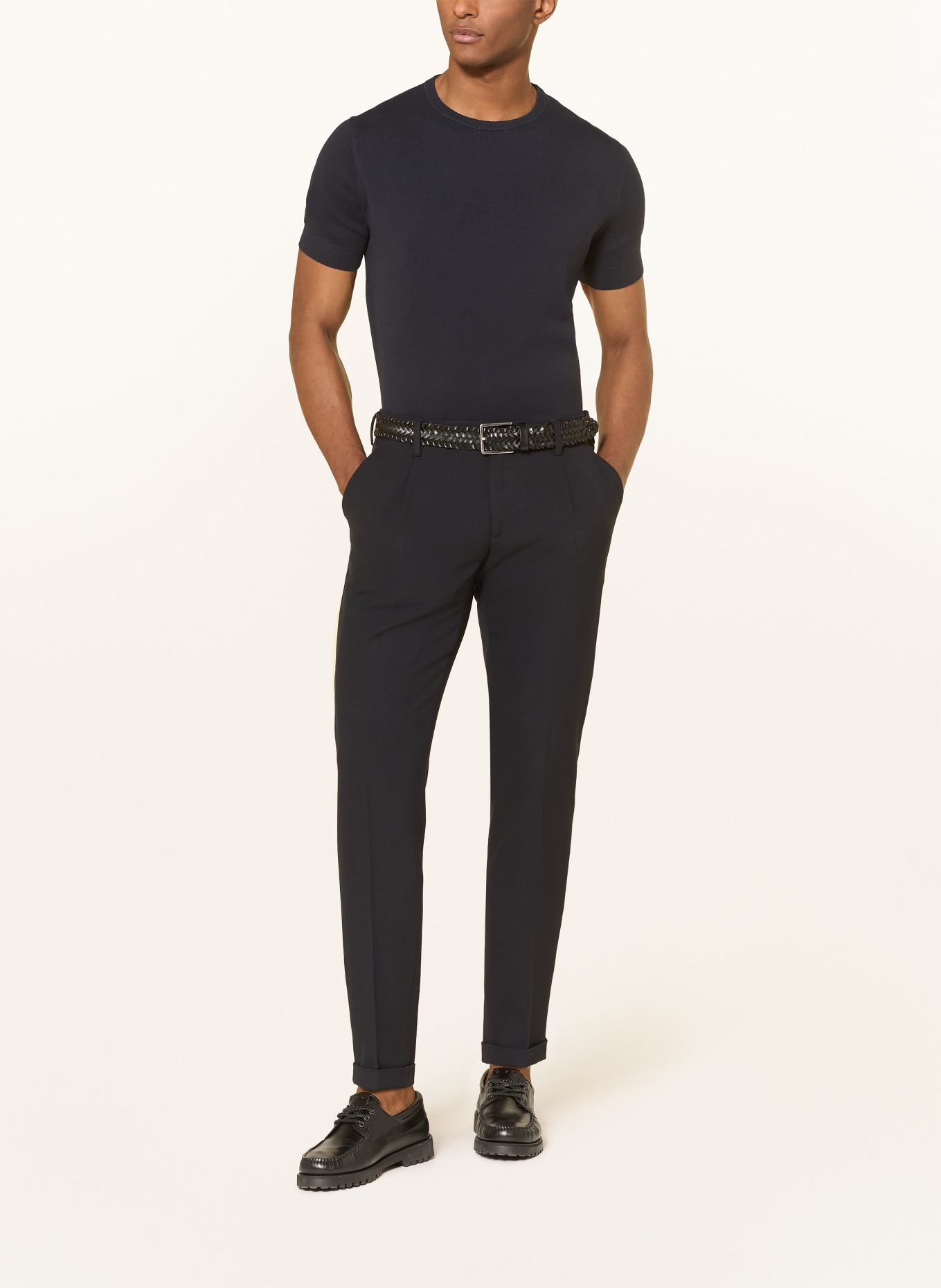 STROKESMAN'S Strickshirt: DUNKELBLAU