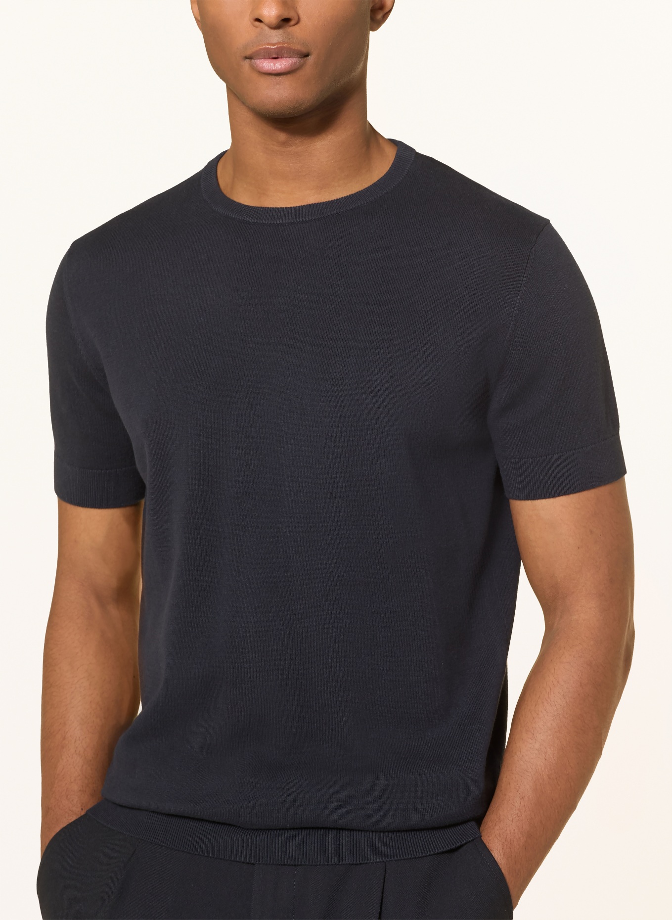 STROKESMAN'S Strickshirt: DUNKELBLAU