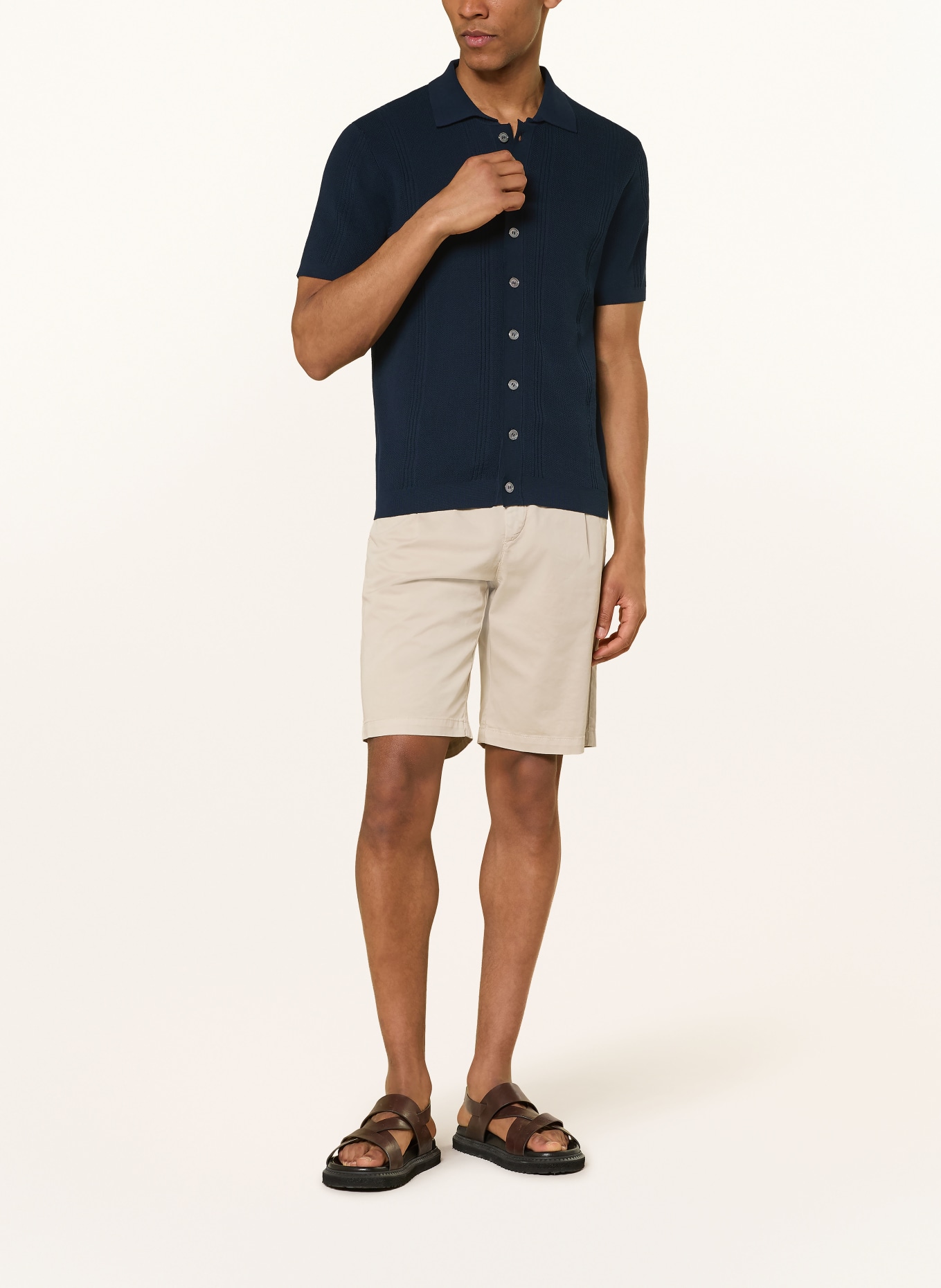 DANIELE FIESOLI Kurzarm-Hemd Slim Fit: DUNKELBLAU