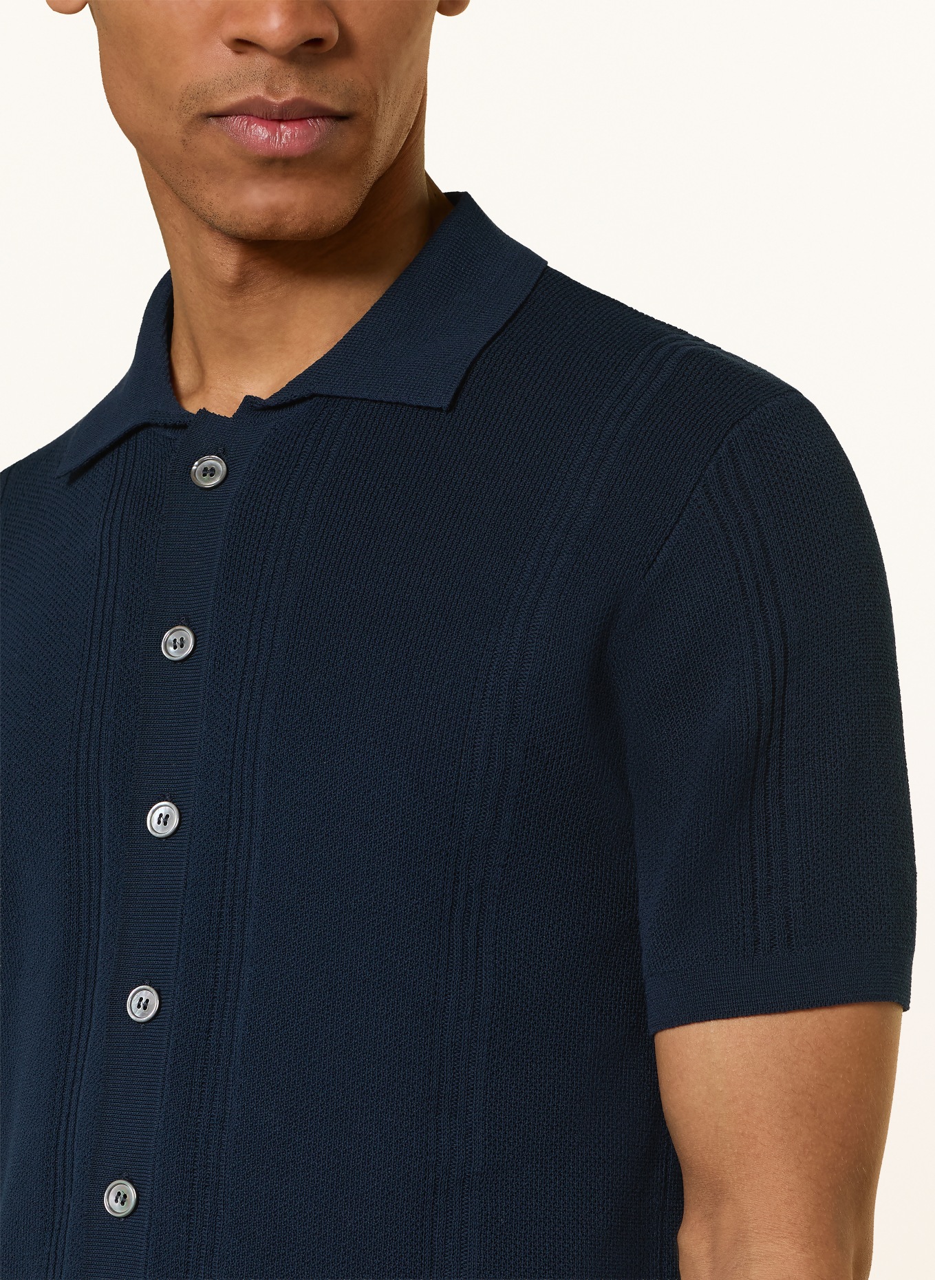 DANIELE FIESOLI Kurzarm-Hemd Slim Fit: DUNKELBLAU