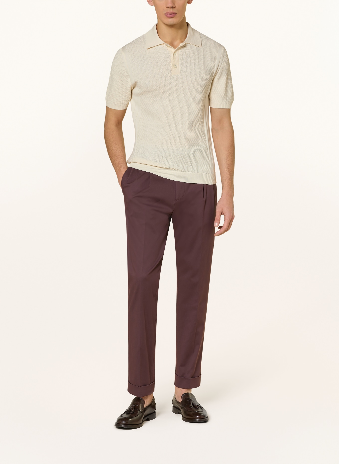 DANIELE FIESOLI Strick-Poloshirt: CREME