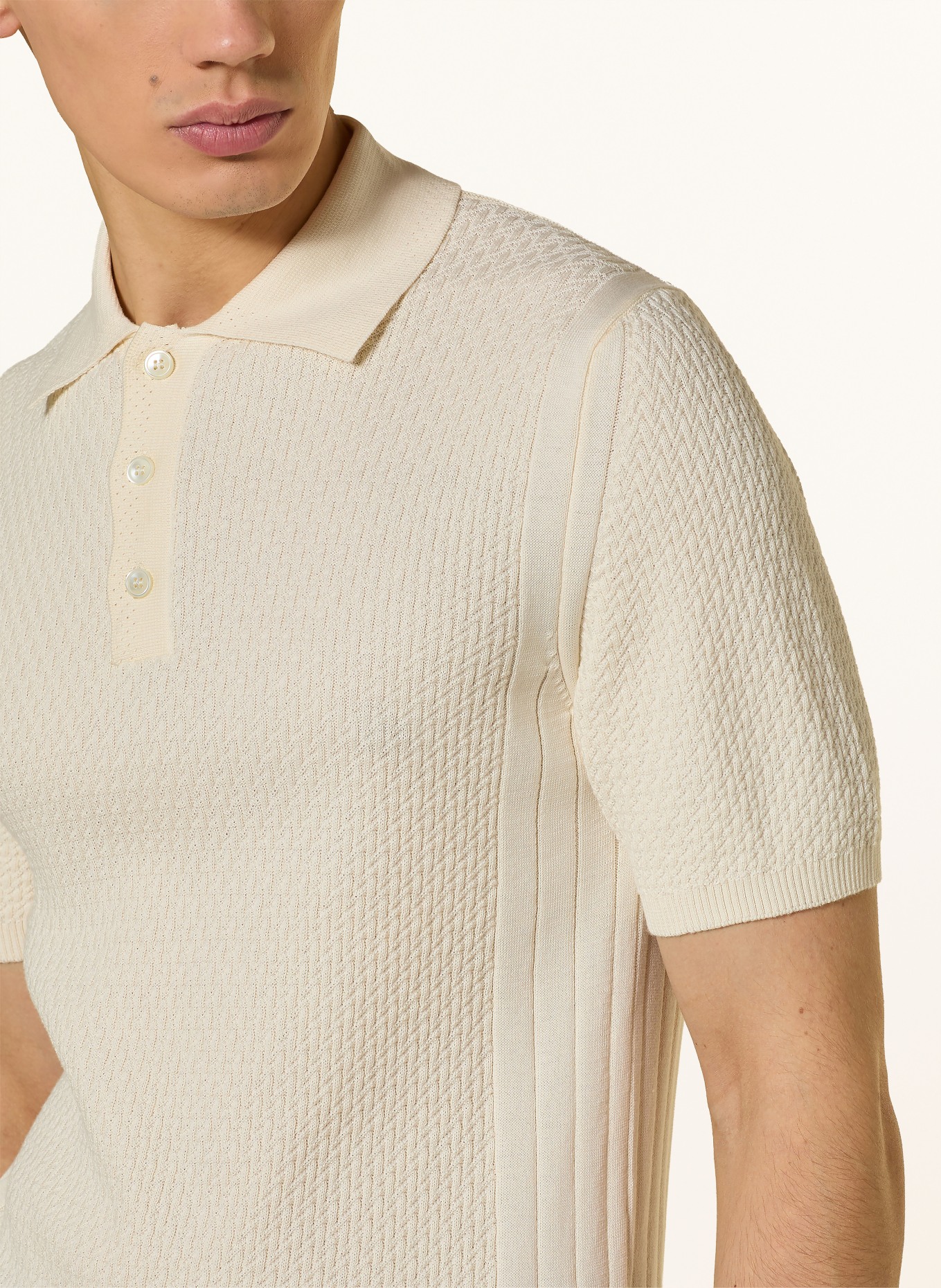 DANIELE FIESOLI Strick-Poloshirt: CREME