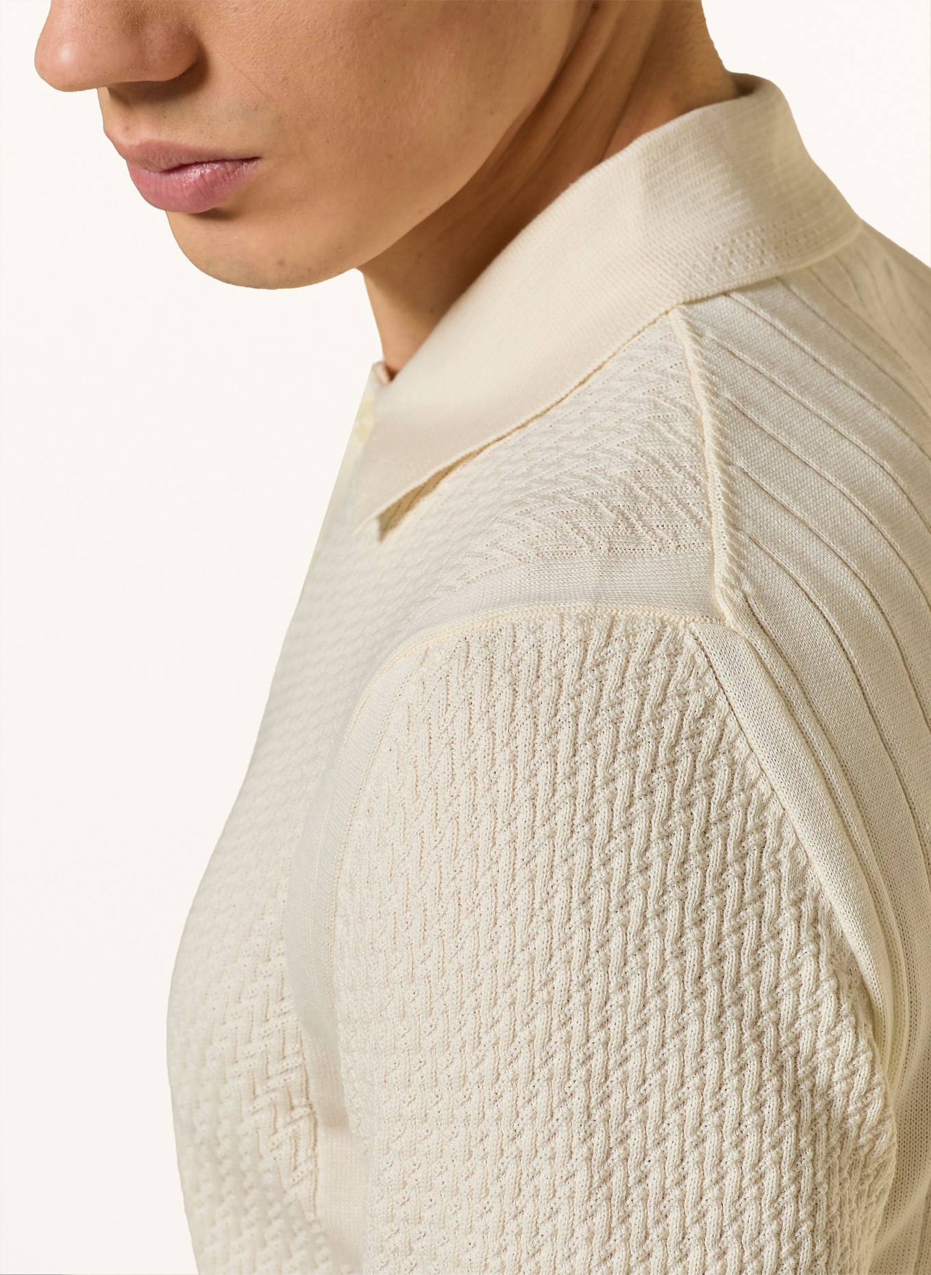 DANIELE FIESOLI Strick-Poloshirt: CREME