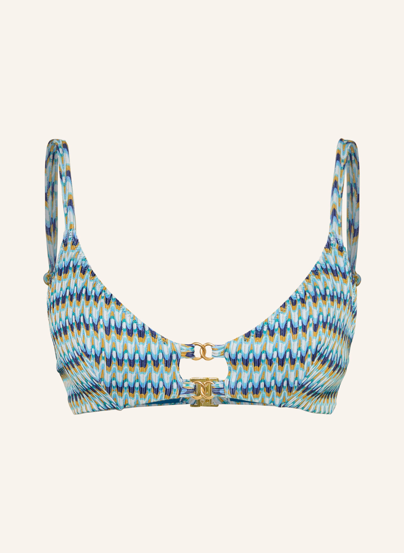 BANANA MOON COUTURE Bralette bikiny NERUO NEREA: TMAVĚ MODRÁ / TMAVĚ ŽLUTÁ / BÍLÁ