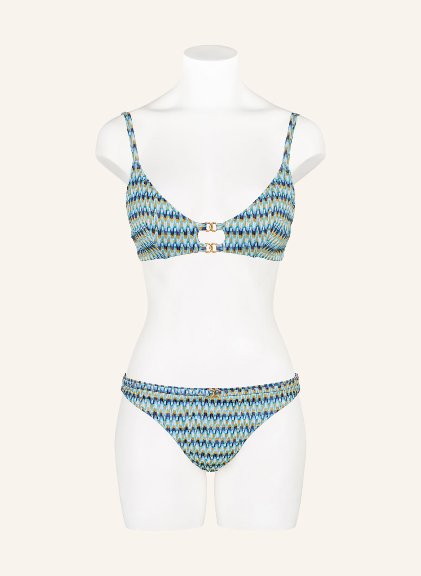 BANANA MOON COUTURE Bralette bikiny NERUO NEREA: TMAVĚ MODRÁ / TMAVĚ ŽLUTÁ / BÍLÁ