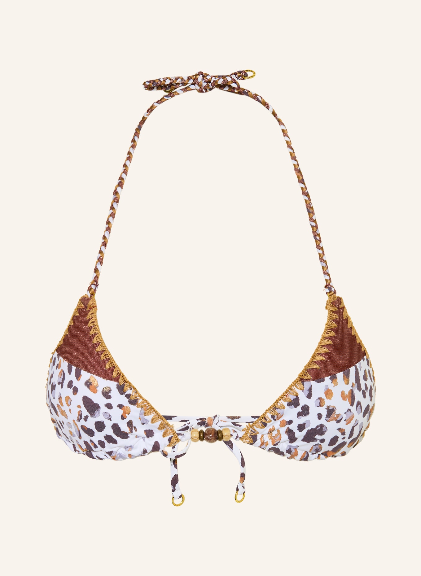 BANANA MOON COUTURE Triangel-Bikini-Top BOSCO DUNARA: WEISS / ROSÉGOLD / DUNKELGRAU