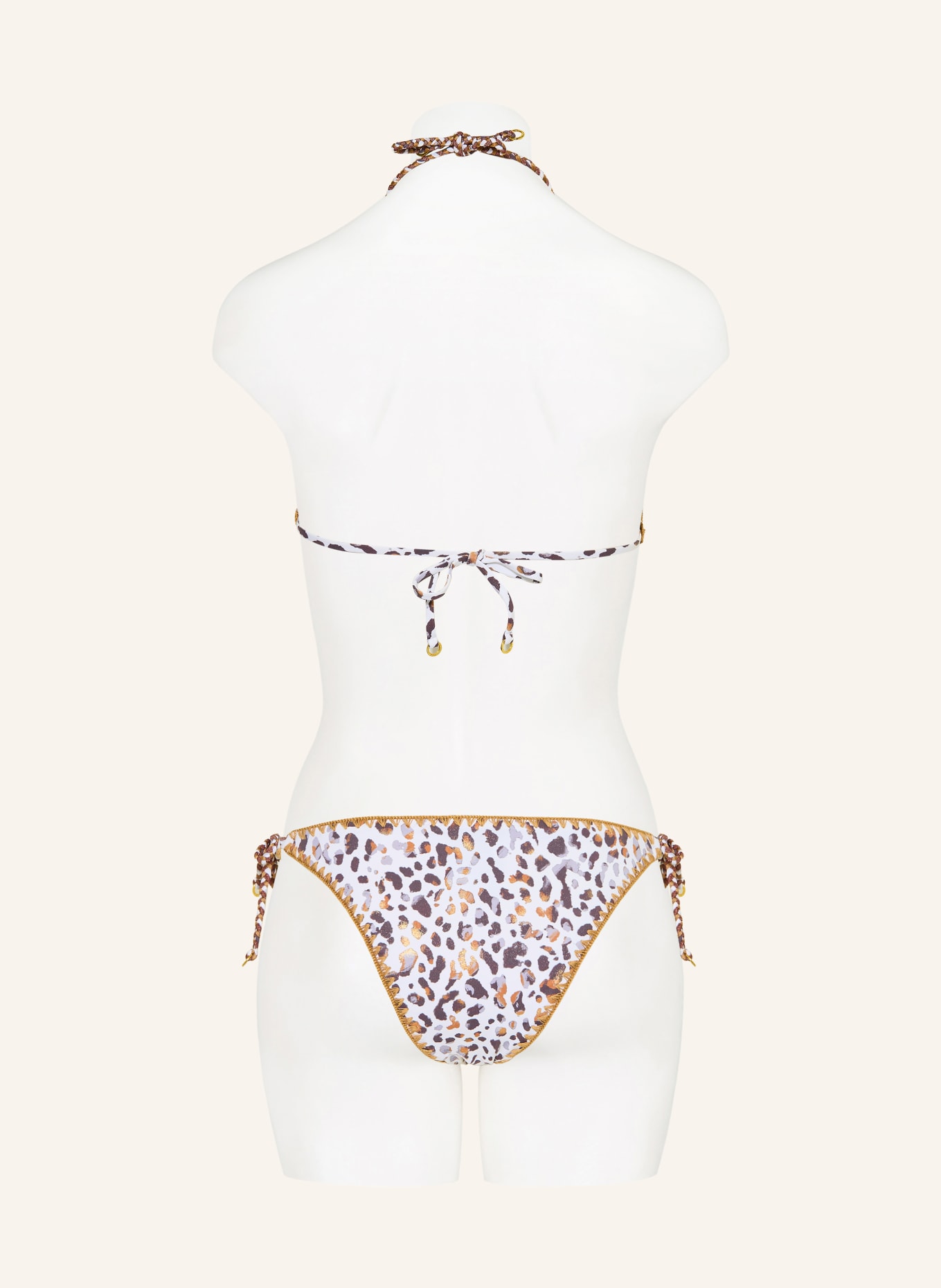 BANANA MOON COUTURE Triangel-Bikini-Top BOSCO DUNARA: WEISS / ROSÉGOLD / DUNKELGRAU