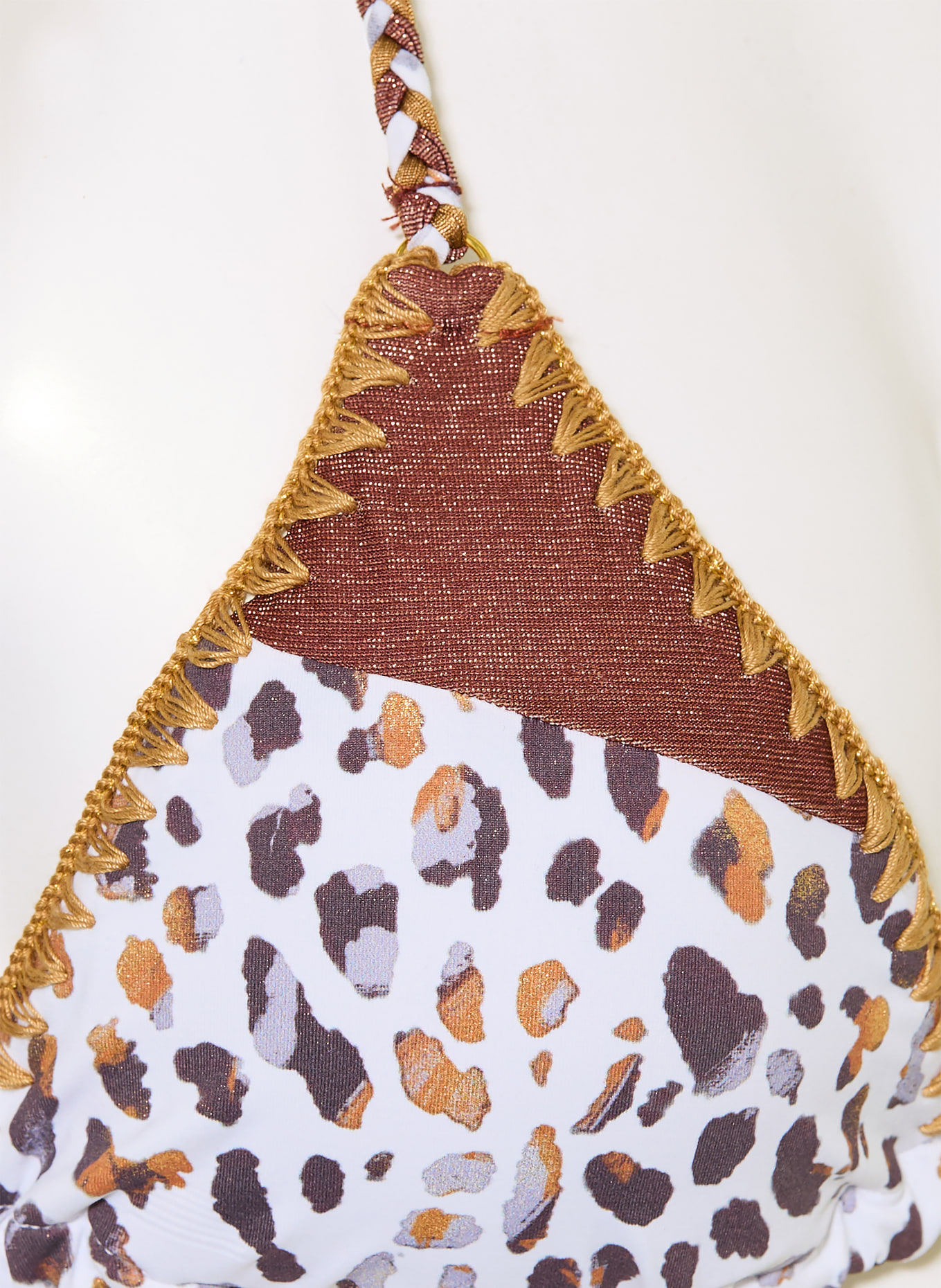 BANANA MOON COUTURE Triangel-Bikini-Top BOSCO DUNARA: WEISS / ROSÉGOLD / DUNKELGRAU