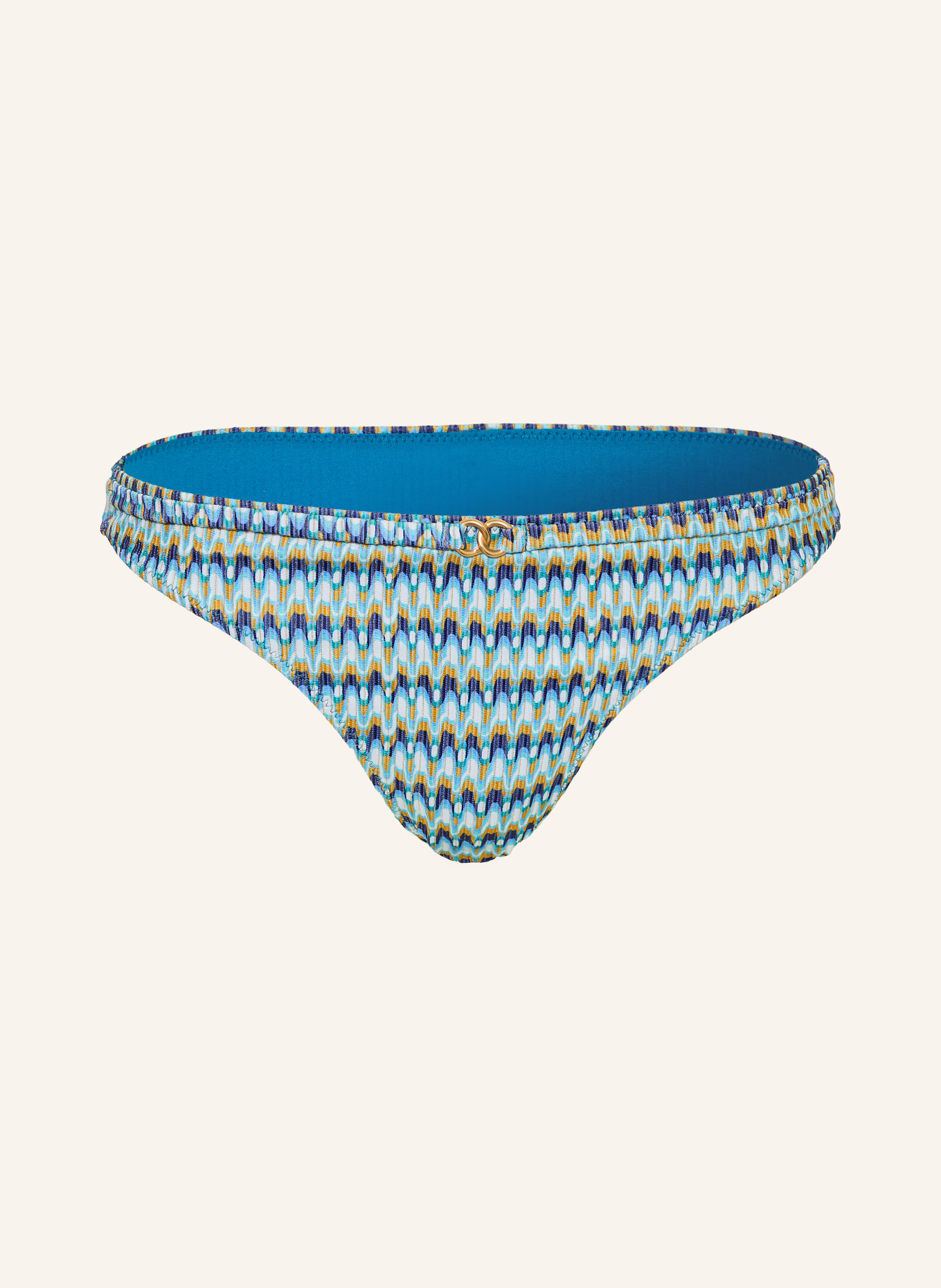 BANANA MOON COUTURE ZOILA NEREA basic bikini bottoms with glitter thread: DARK BLUE / DARK YELLOW / WHITE