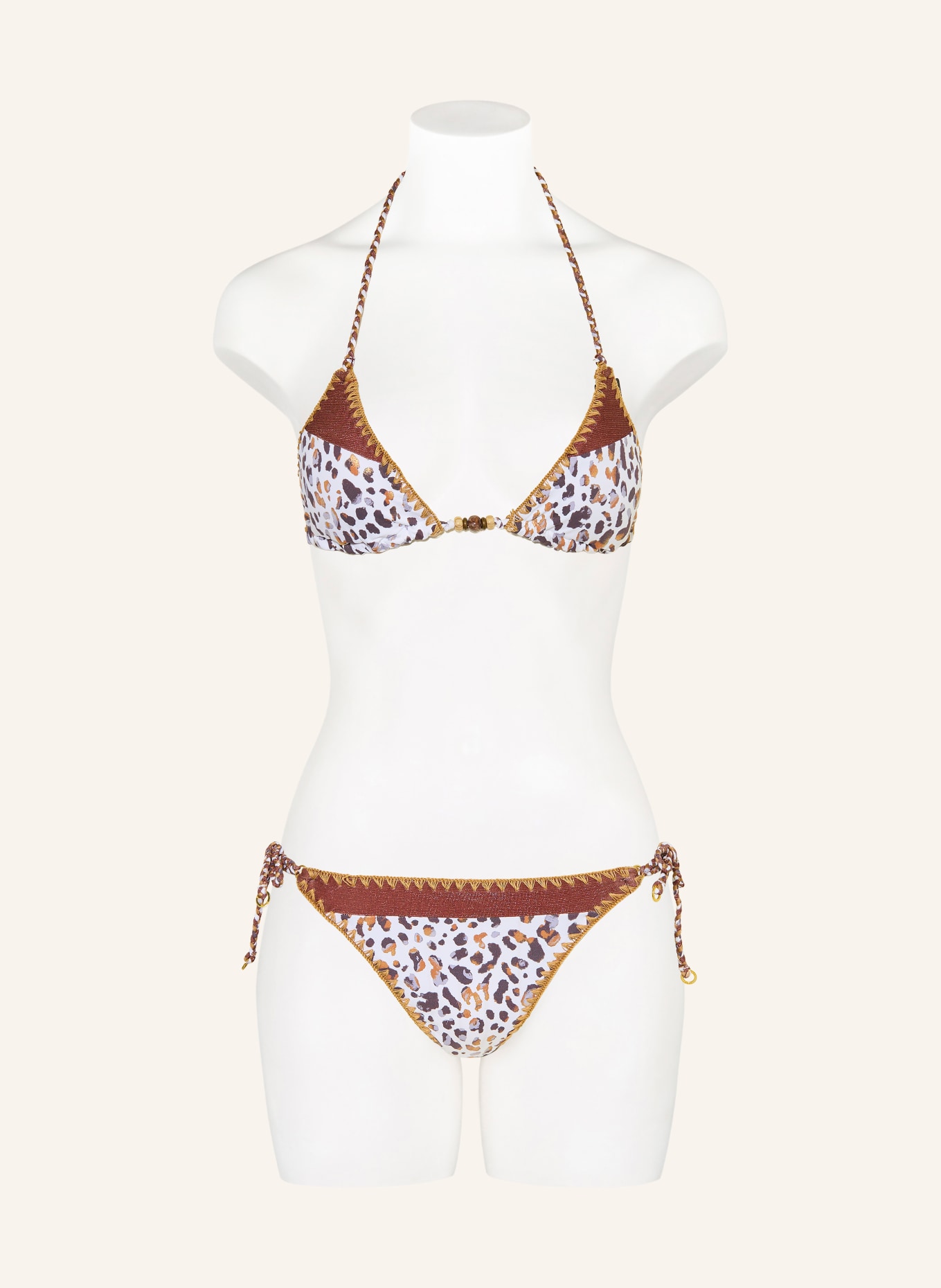 BANANA MOON COUTURE Triangle bikini bottoms BLIKA DUNARA: WHITE / ROSE GOLD / DARK GRAY